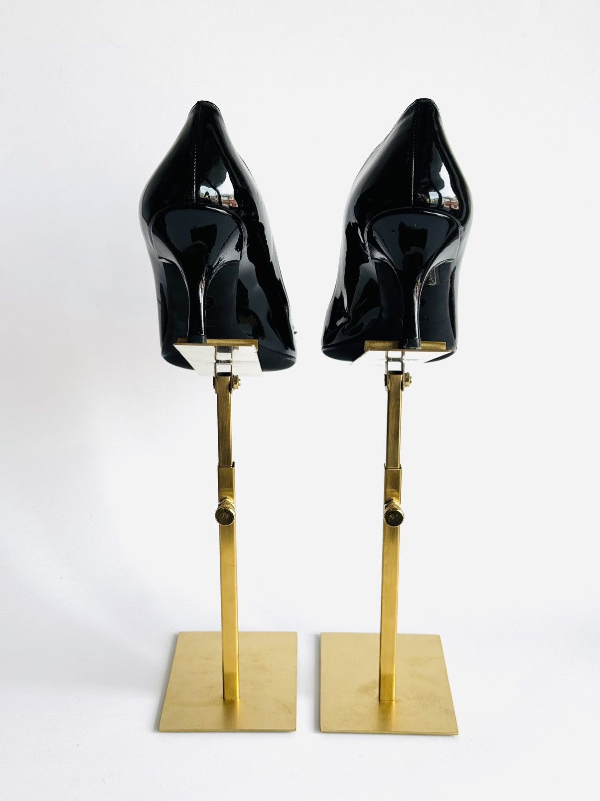 Prada black patent leather kitten heel grosgrain bow pumps