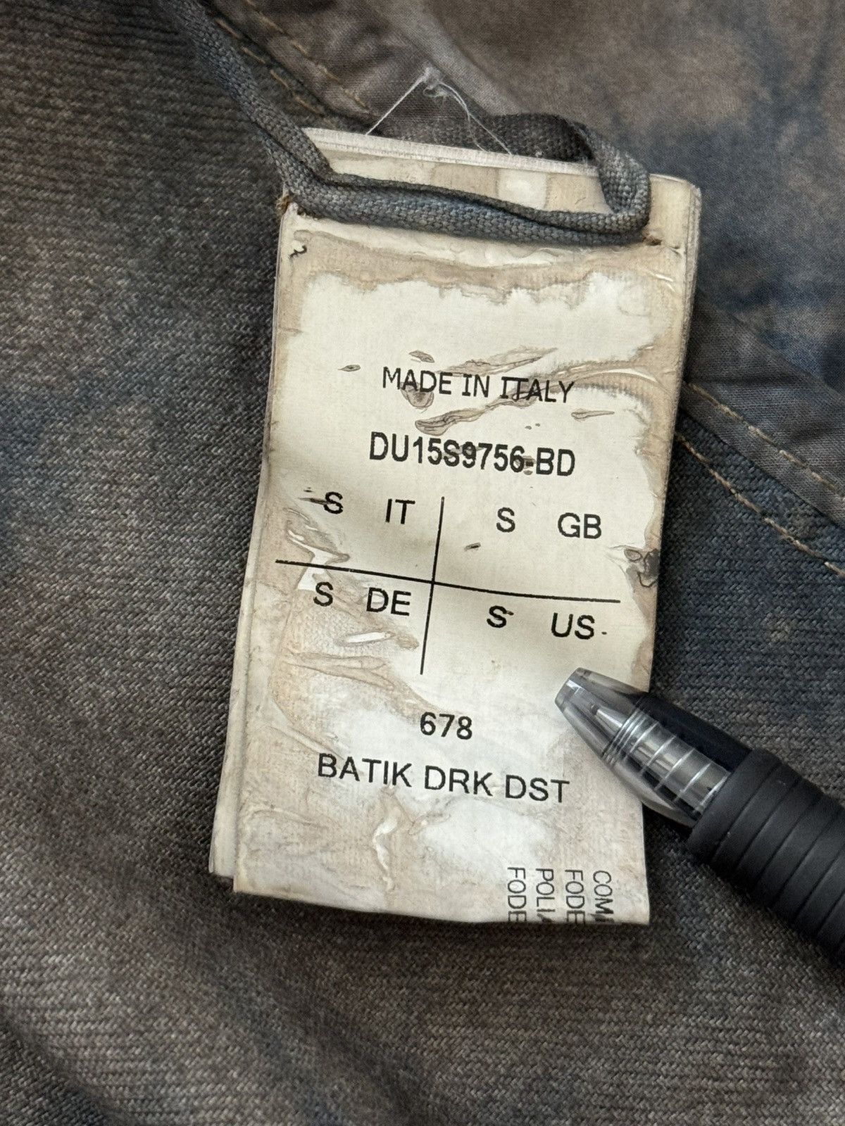 Rick Owens Drkshdw SS15 Rick Owens DRKSHDW Batik Dark Dust Denim Work Jacket Size US S / EU 44-46 / 1 - 14 Thumbnail