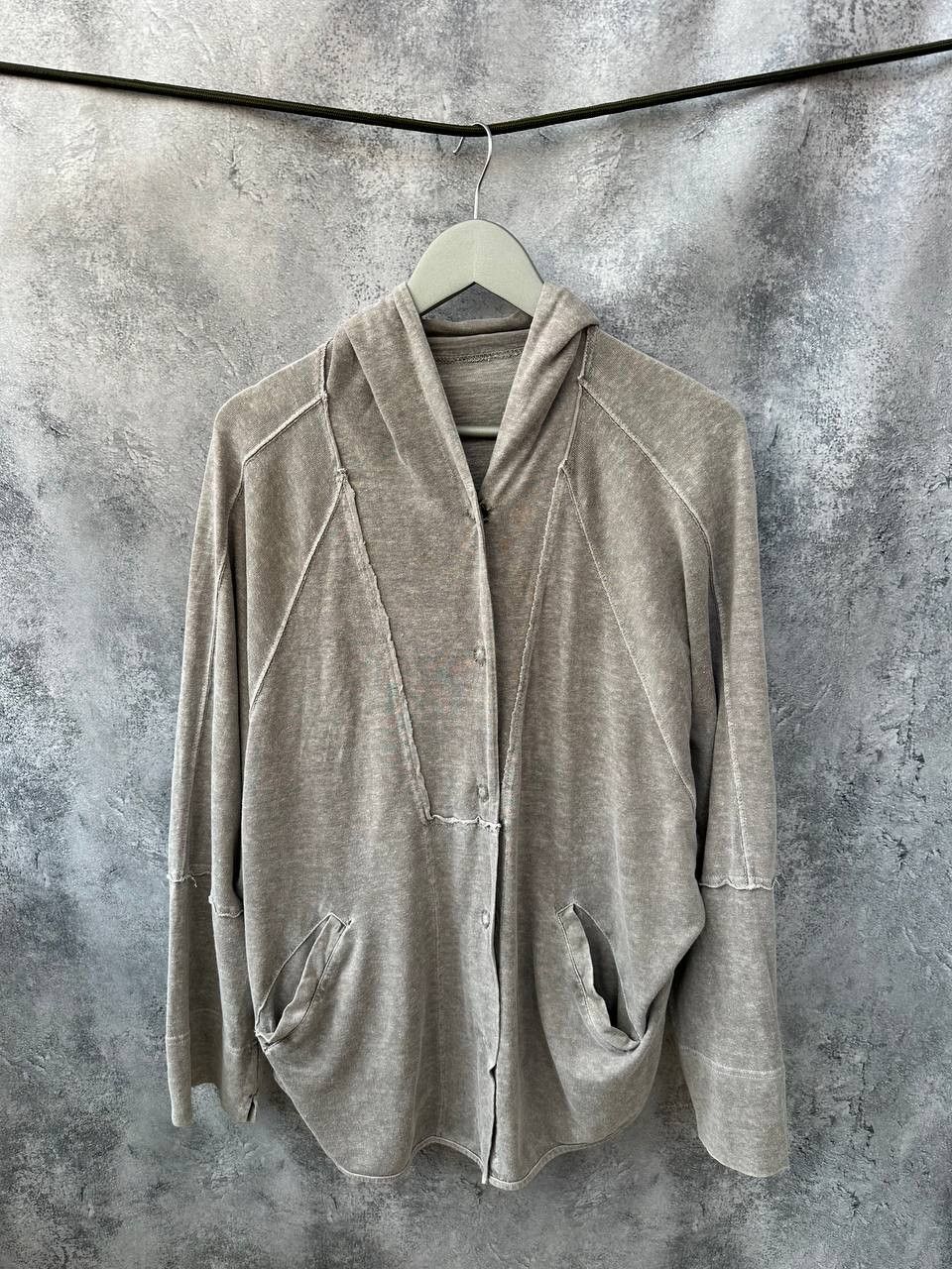 OSKA Oska Avant-Garde Linen Blend Cardigan Hooded Jacket Size XL / US 12-14 / IT 48-50 - 2 Thumbnail