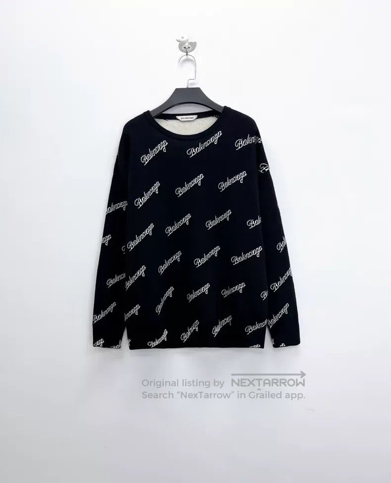 Balenciaga Balenciaga Black knitted sweater with lettering logo Size US XS / EU 42 / 0 - 1 Thumbnail
