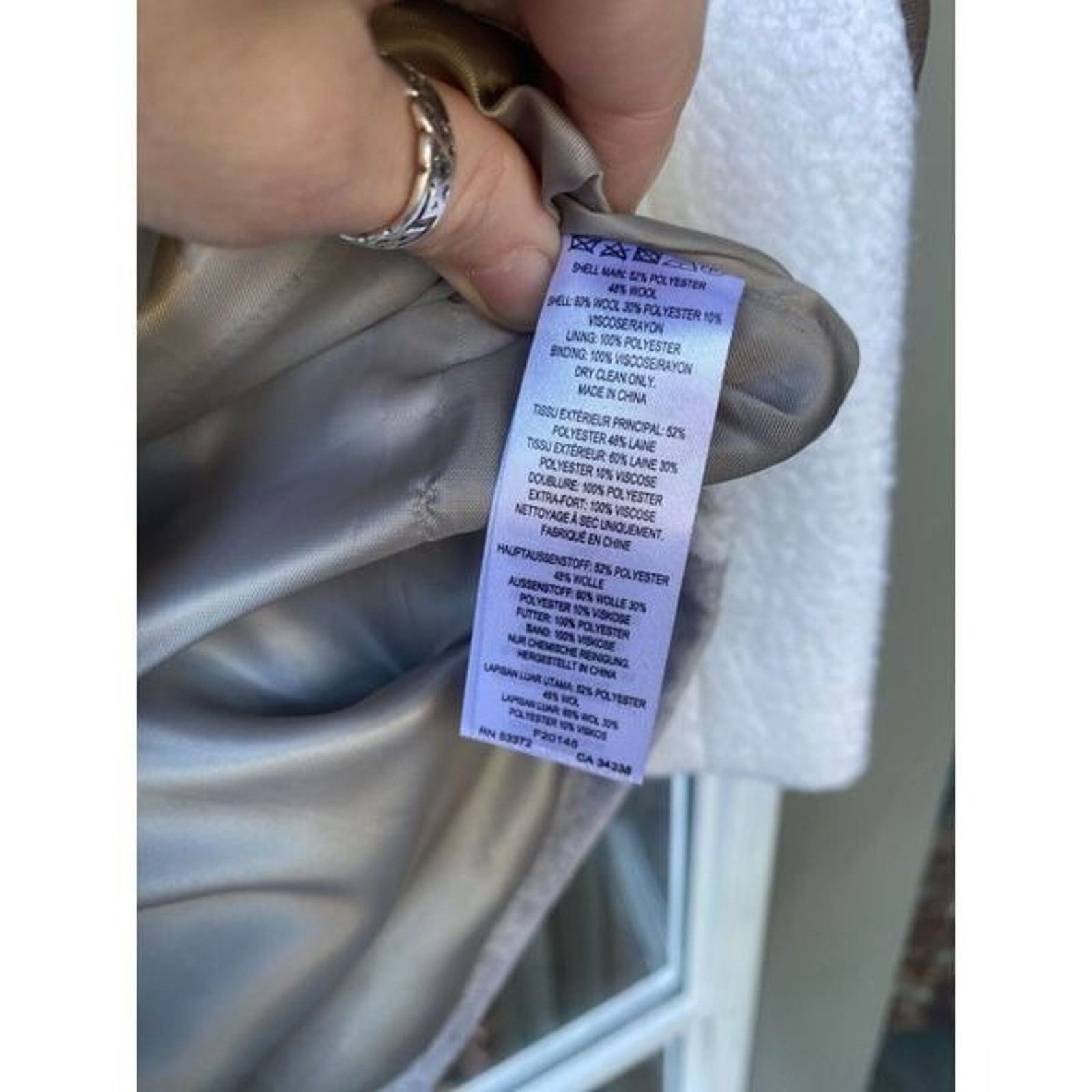 French Connection French Connection EUC Coat Ivory Gray Wool, Sz 10, MP $178 Size L / US 10 / IT 46 - 3 Thumbnail