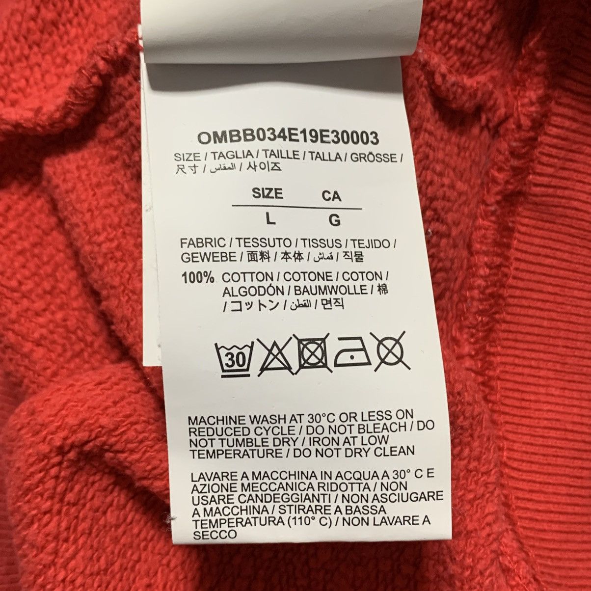 Off-White Off White Large Outline Arrows Red Hoodie Virgil Abloh Size US L / EU 52-54 / 3 - 12 Thumbnail