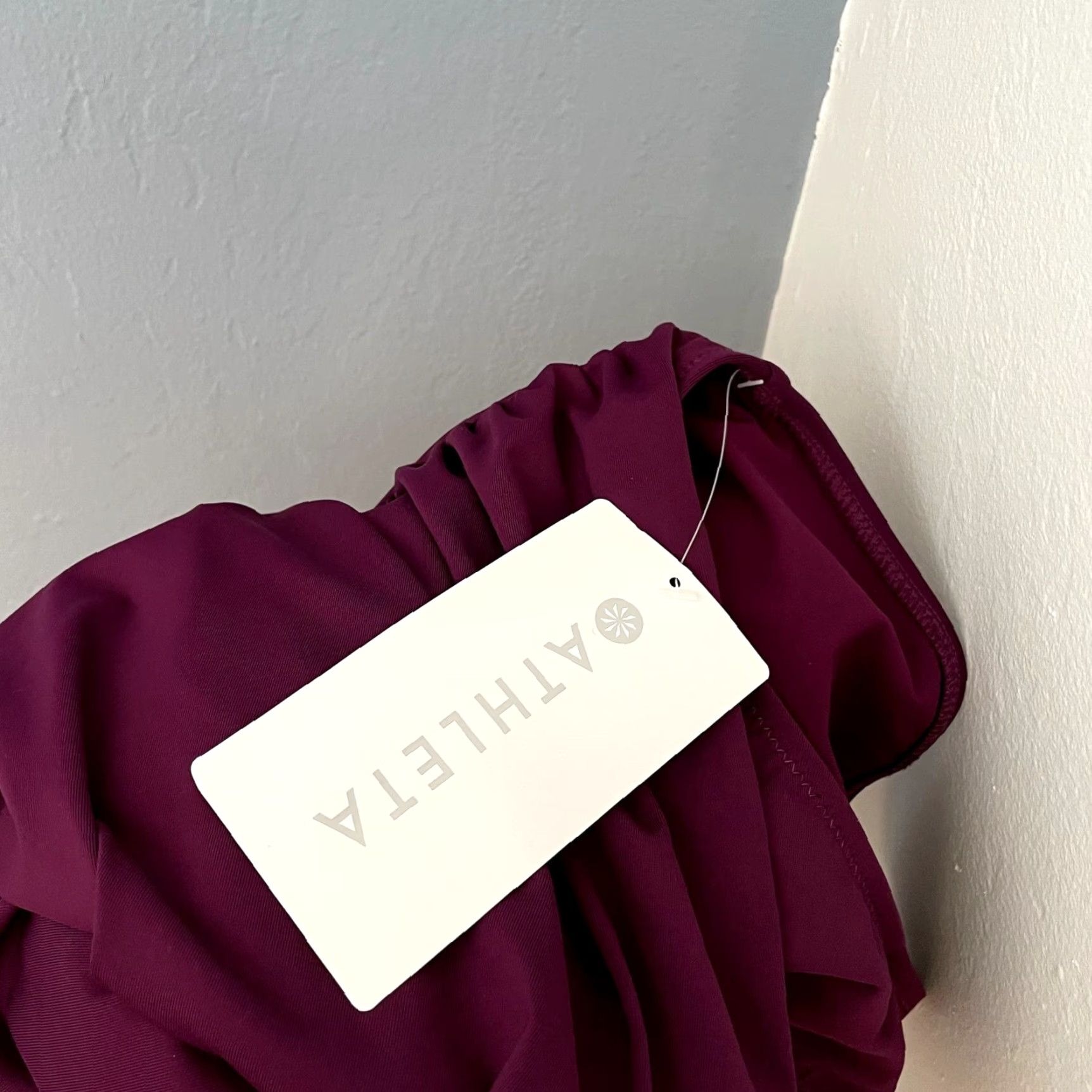 Athleta Athleta One Piece Swimsuit Women's XXS Purple Shirred Square Neck Size ONE SIZE - 4 Thumbnail