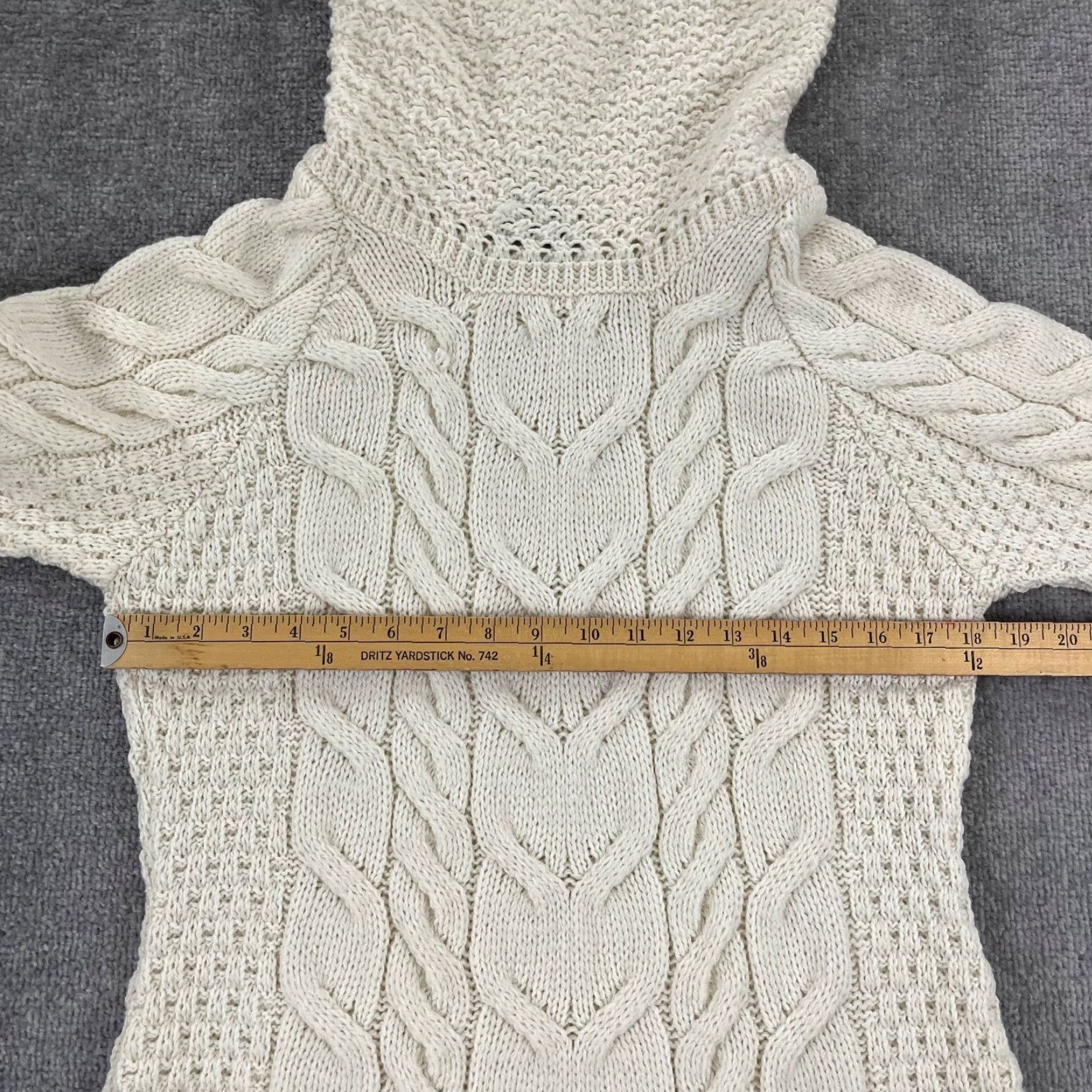 Vintage SHANNON Sweater Women Small Ivory White Merino Wool Heavyweight Knit Roll Neck Size S / US 4 / IT 40 - 5 Thumbnail