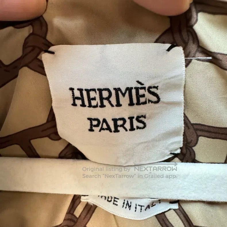 Hermes Hermes Light Beige Lined Down Jacket with Pig Nose Print Size XXS / US 00 / IT 34 - 3 Thumbnail