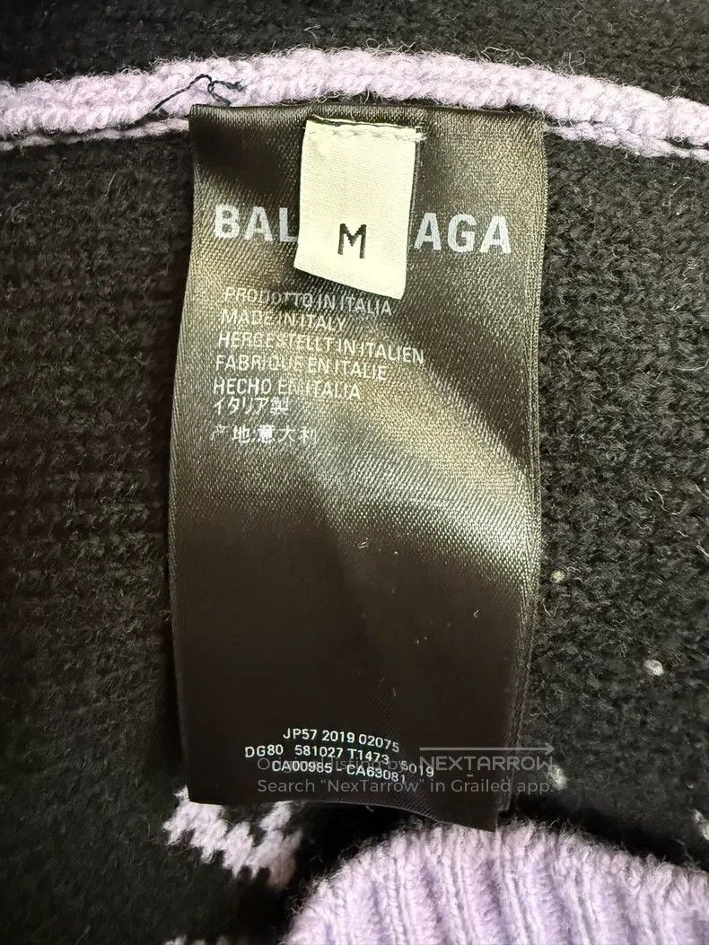 Balenciaga Balenciaga Purple Taro Logo Full Print Wool Knit Sweater Size US M / EU 48-50 / 2 - 4 Thumbnail