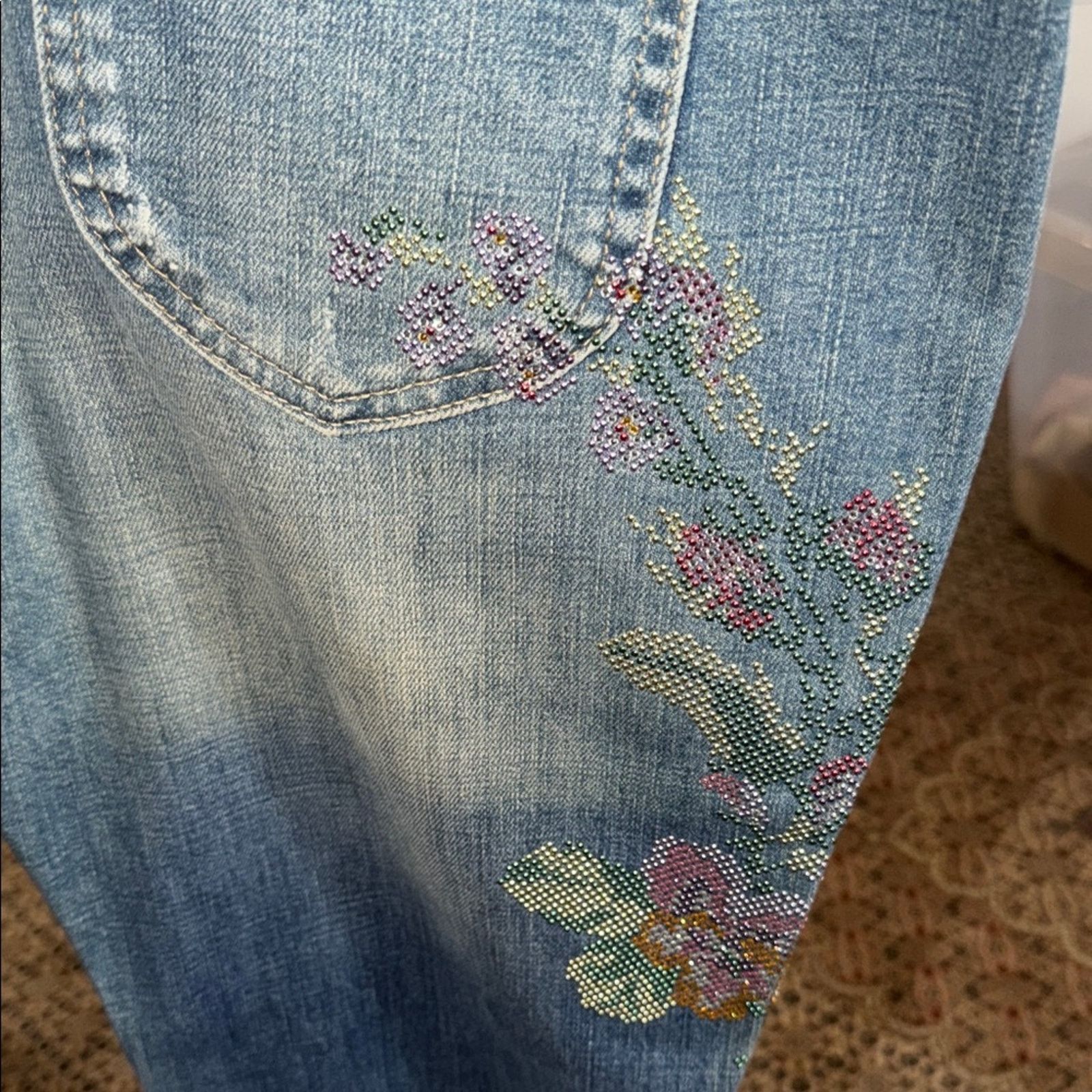 & Other Stories Ean 13 Embroidered Floral Blue Jeans Women's 46 IT Size 32" / US 10 / IT 46 - 10 Thumbnail