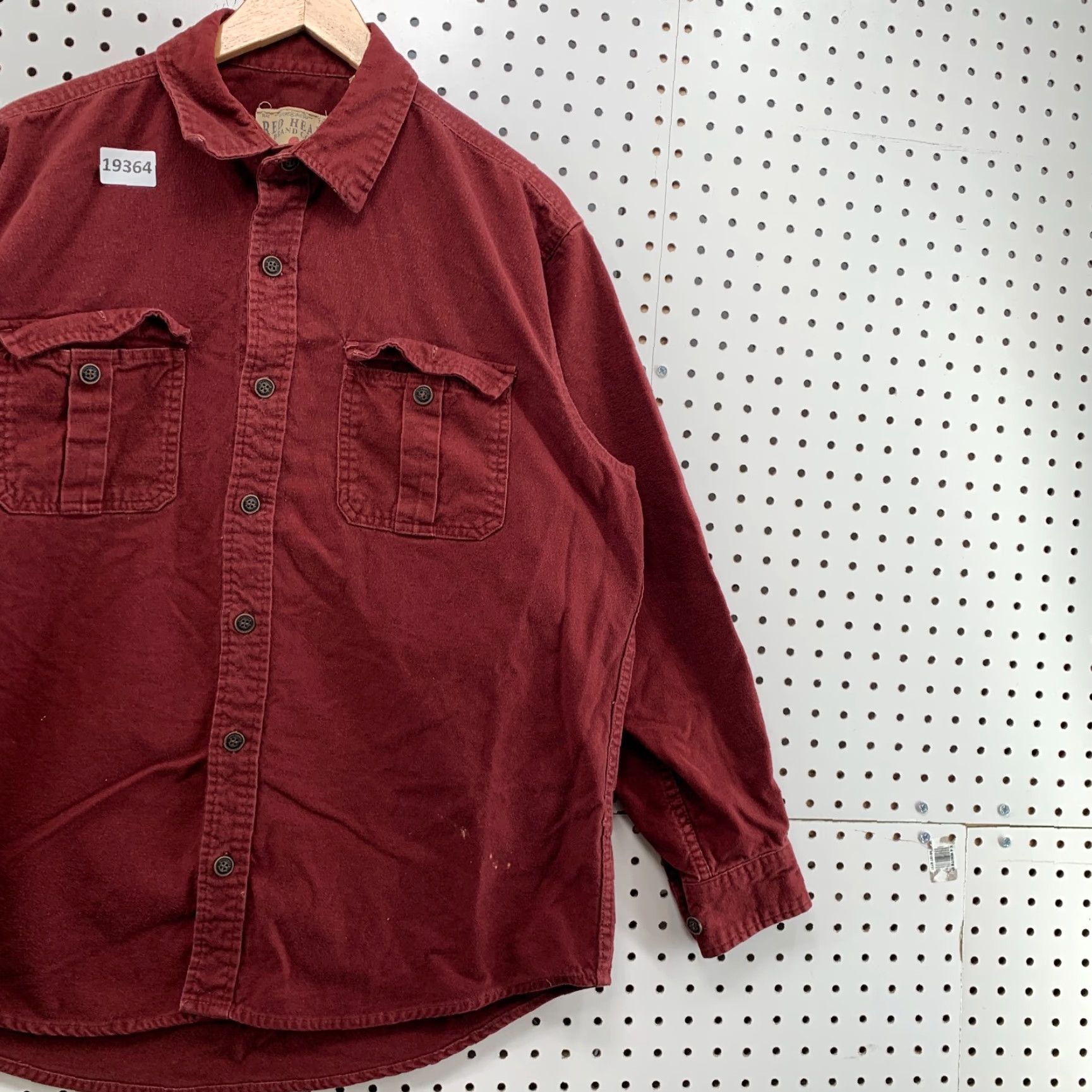 Vintage VINTAGE RedHead Button-Up Shirt Red Long Sleeve Burgundy Pockets Heavyweight L 23x30.5 Size US L / EU 52-54 / 3 - 4 Thumbnail
