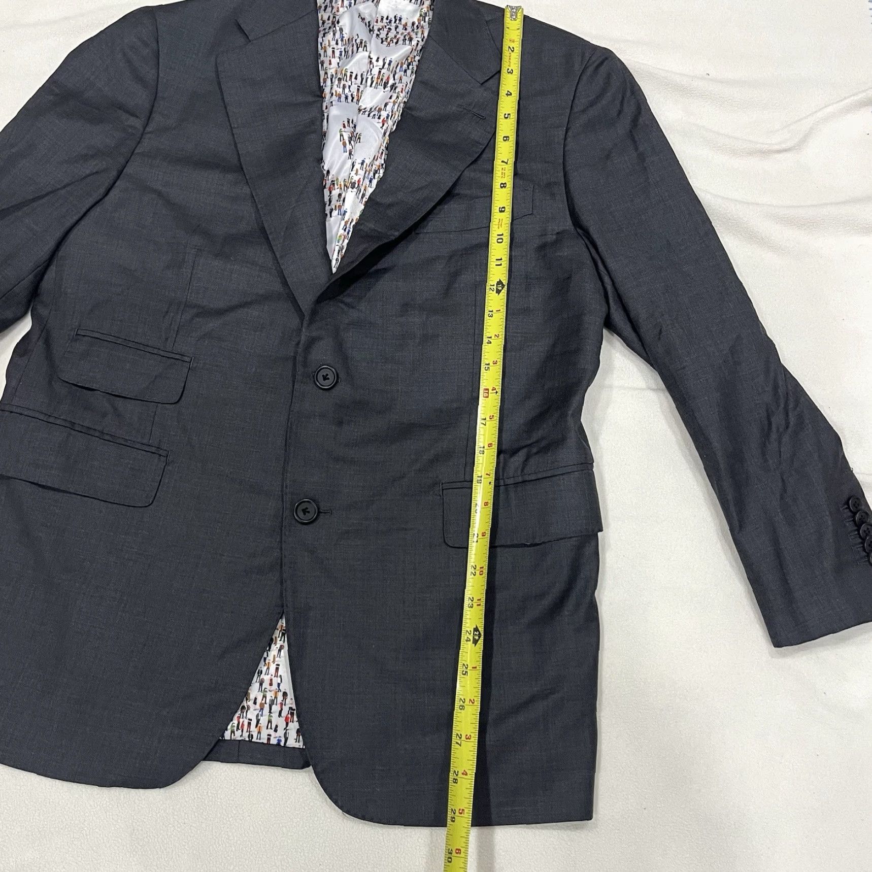 Loro Piana Andrew Lock Blazer Charcoal Gray Wool Silk Jacket 40 Regular Single-Breasted Notch Lapel Double-Vented Wool Size 40R - 5 Thumbnail