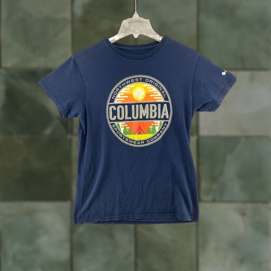 Vintage Columbia Outdoor Hiking T-Shirt Mens Small Blue Logo Short Sleeve Crew Neck Size US S / EU 44-46 / 1 - 1 Thumbnail