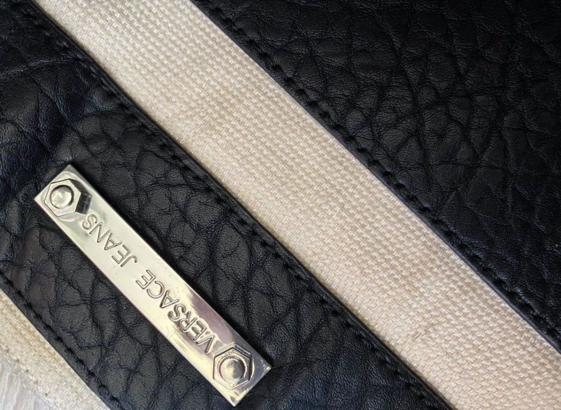 Versace × Vintage Vintage Versace Black Leather Shoulder Bag Size ONE SIZE - 7 Thumbnail