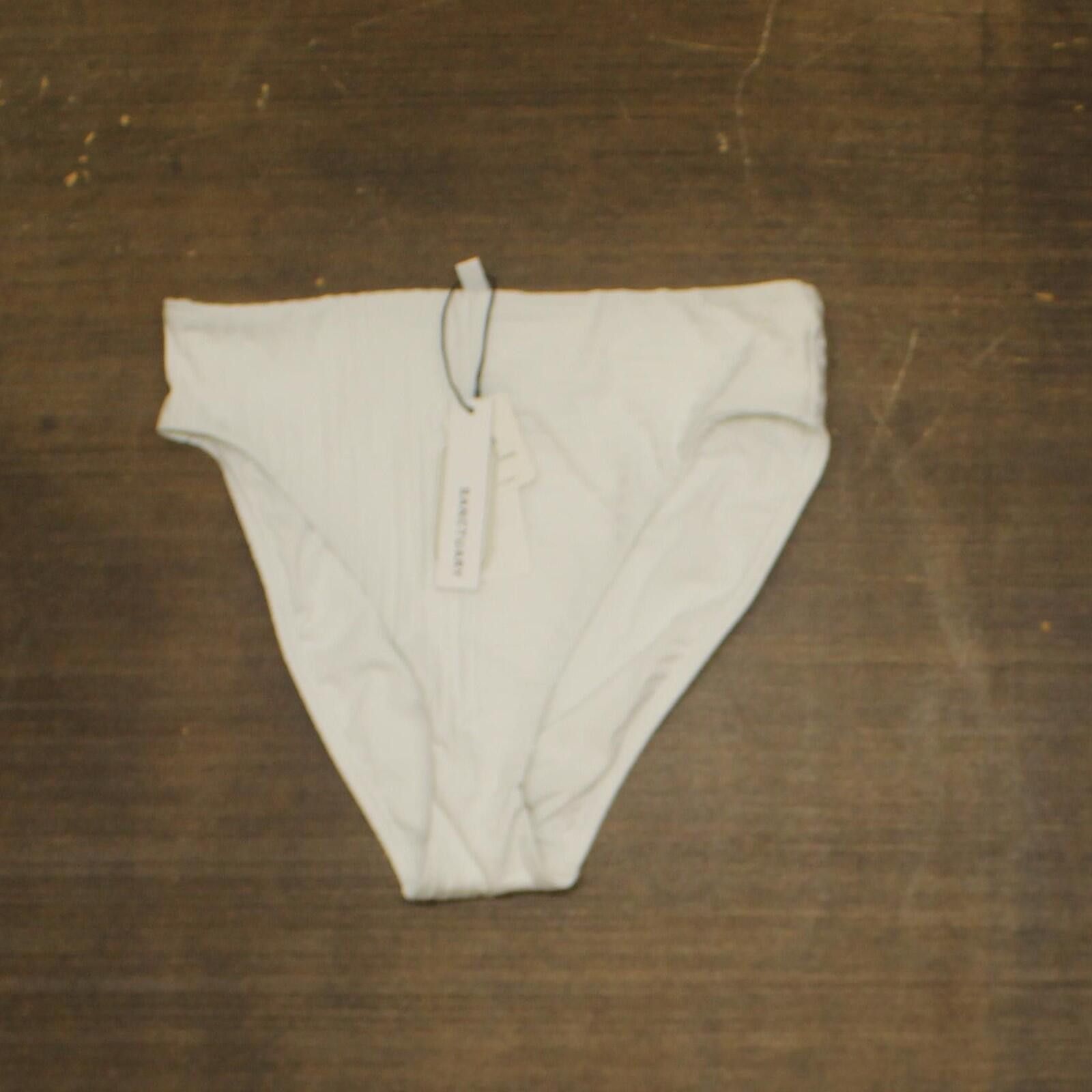 Sanctuary Sanctuary Rib High Rise Bikini Bottom Sarr25552 White M Size ONE SIZE - 1 Thumbnail