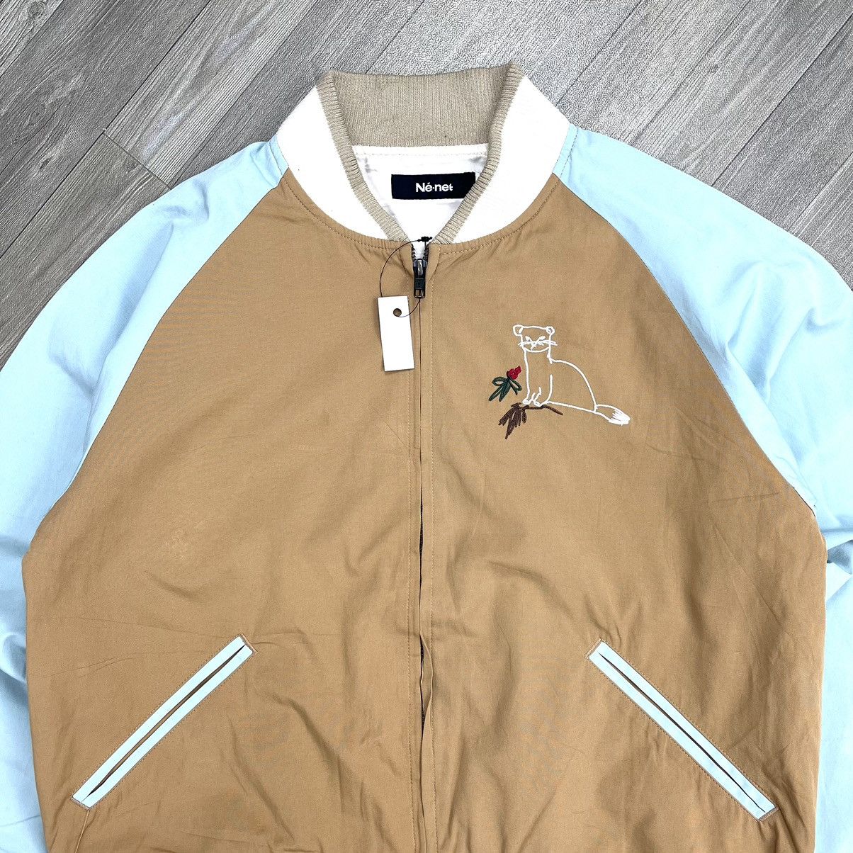Vintage Ne-net by Issey Miyake ThreeTone Logo Varsity Jacket