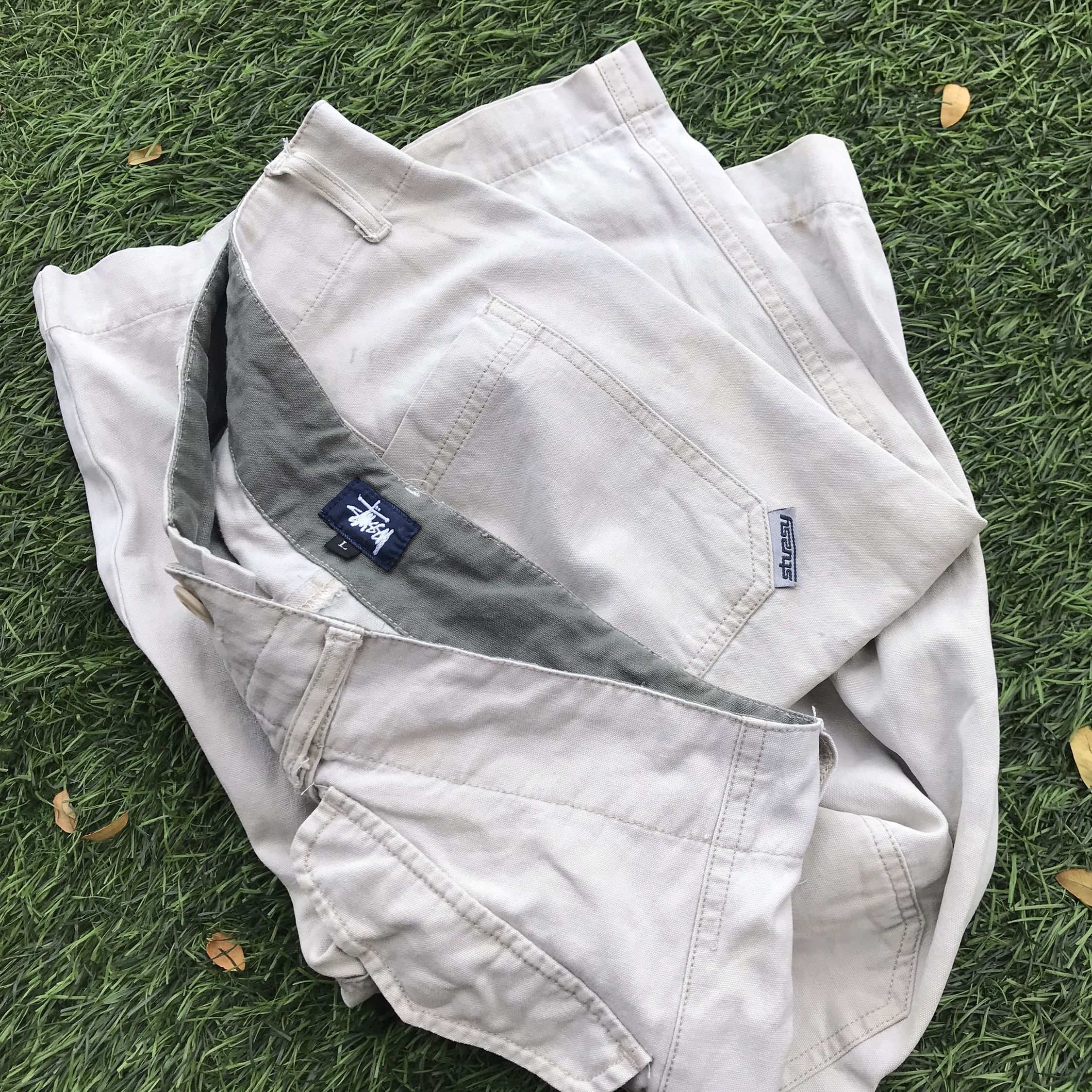 Stussy Vintage 90s Stussy ankle Short Pants in khakis beige brown Size US 34 / EU 50 - 2 Thumbnail