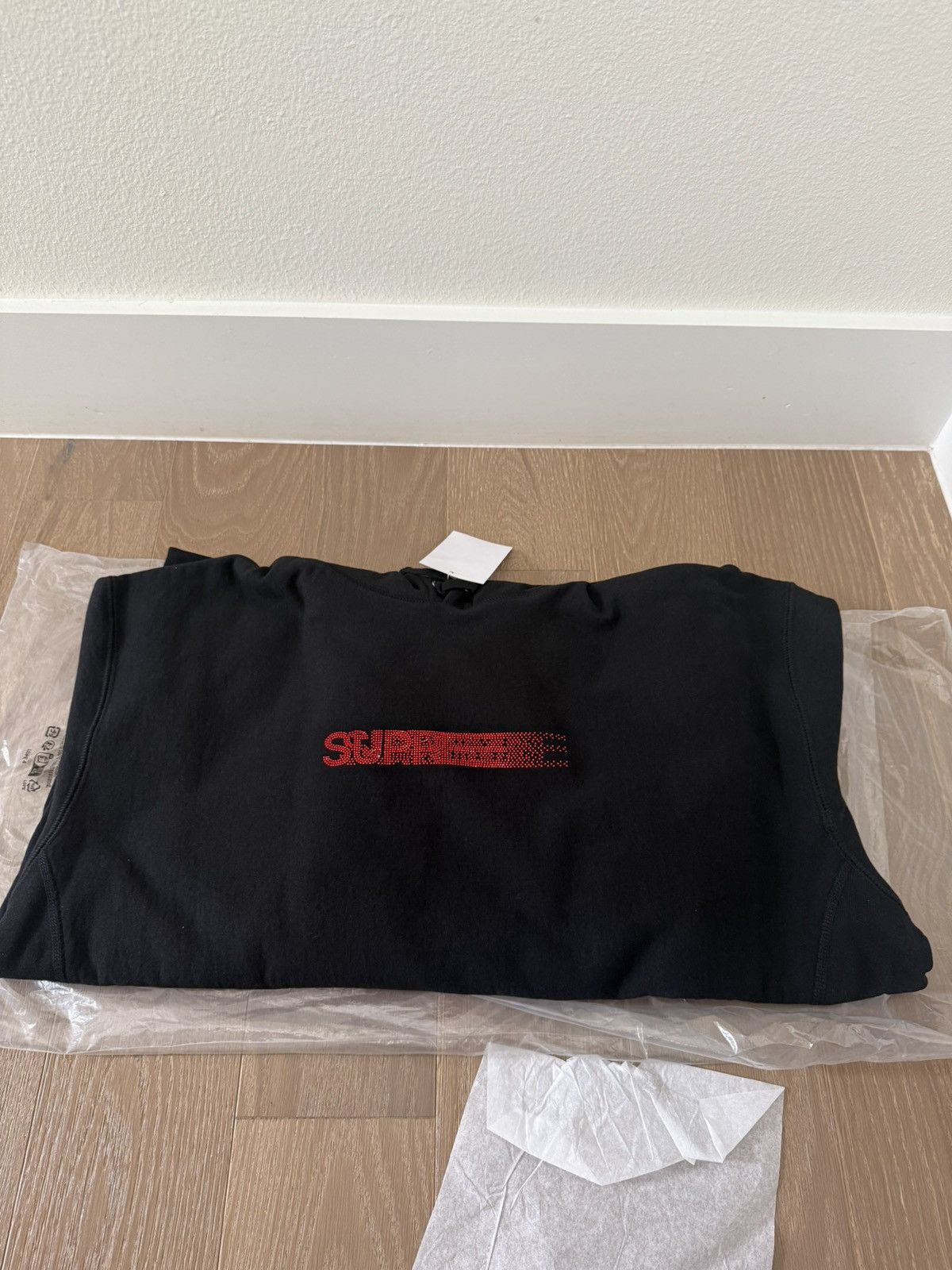 Supreme × Swarovski Supreme Swarovski Black Motion Logo Hoodie Sweatshirt Large Size US L / EU 52-54 / 3 - 1 Thumbnail
