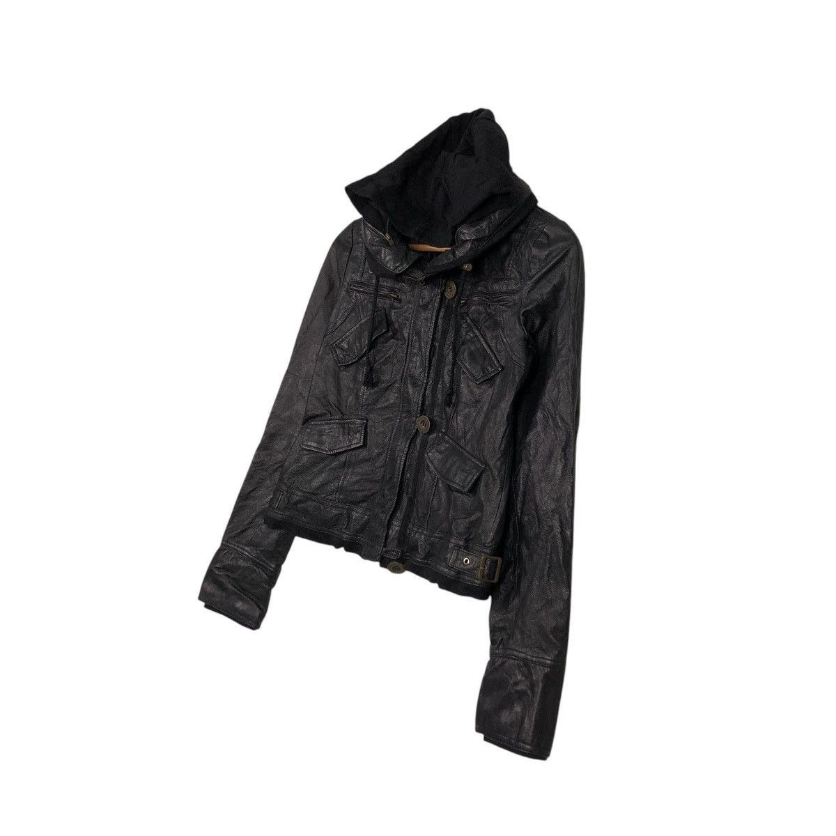 Japanese Brand 🔥VINTAGE CROPPED BIKER LEATHER JACKET BRUSH ISSEY MIYAKE Size US S / EU 44-46 / 1 - 4 Thumbnail