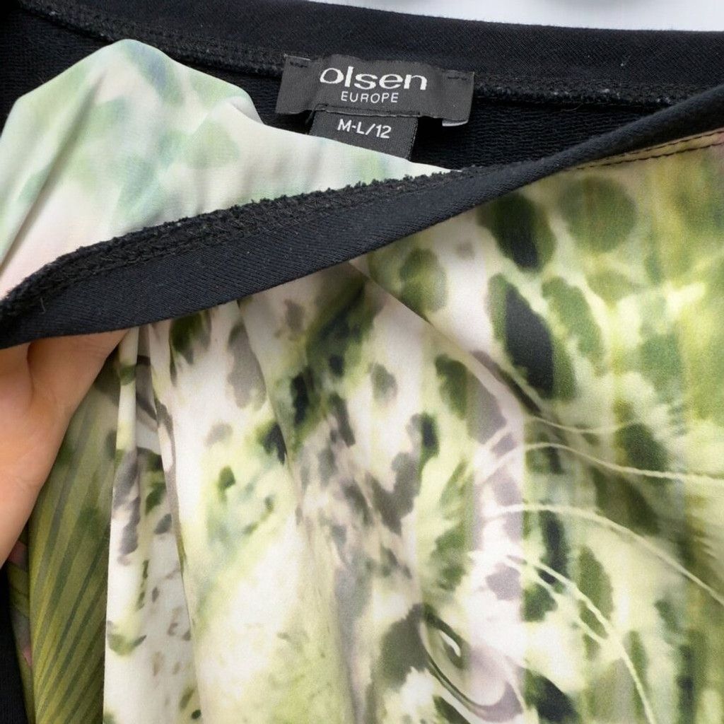 Other OLSEN EUROPE Black Leopard Print Jersey Pullover Top M/L 12 Size L / US 10 / IT 46 - 4 Thumbnail