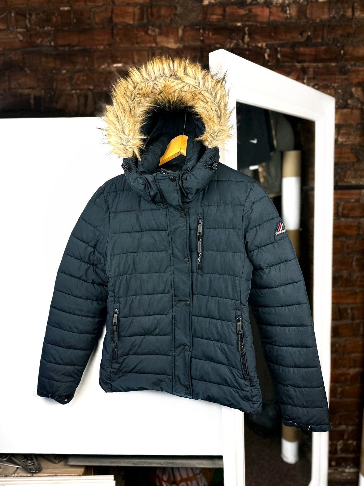 Superdry Superdry Fuji Jacket Women’s – Quilted Puffer, Faux Fur Hood Size M / US 6-8 / IT 42-44 - 1 Thumbnail