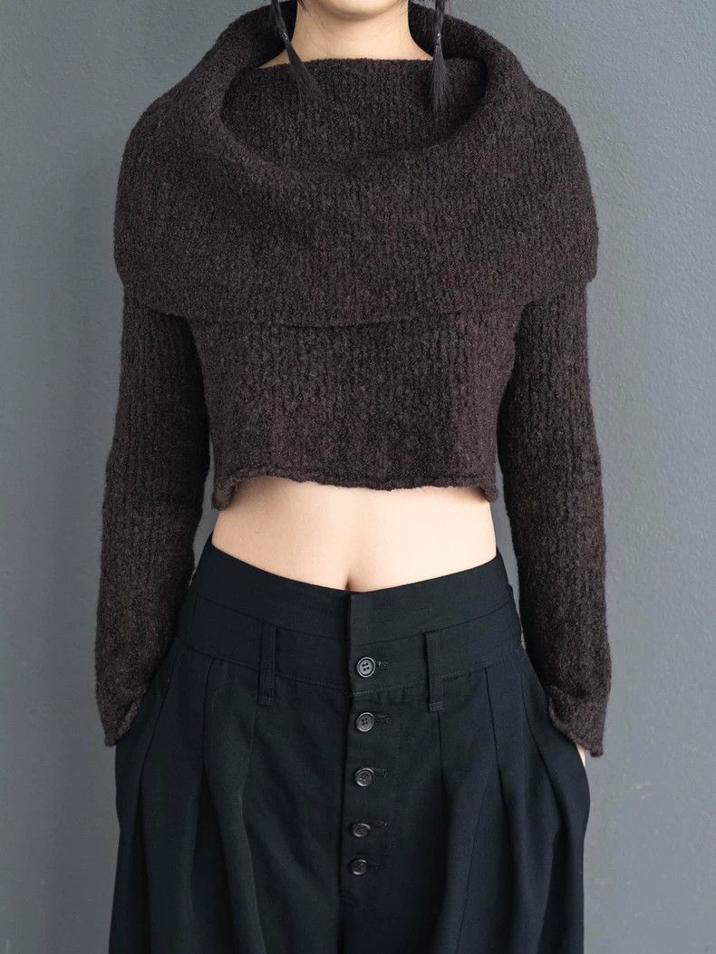 Kenzo KENZO Brown oversized collar knit top vintage Size M / US 6-8 / IT 42-44 - 1 Thumbnail