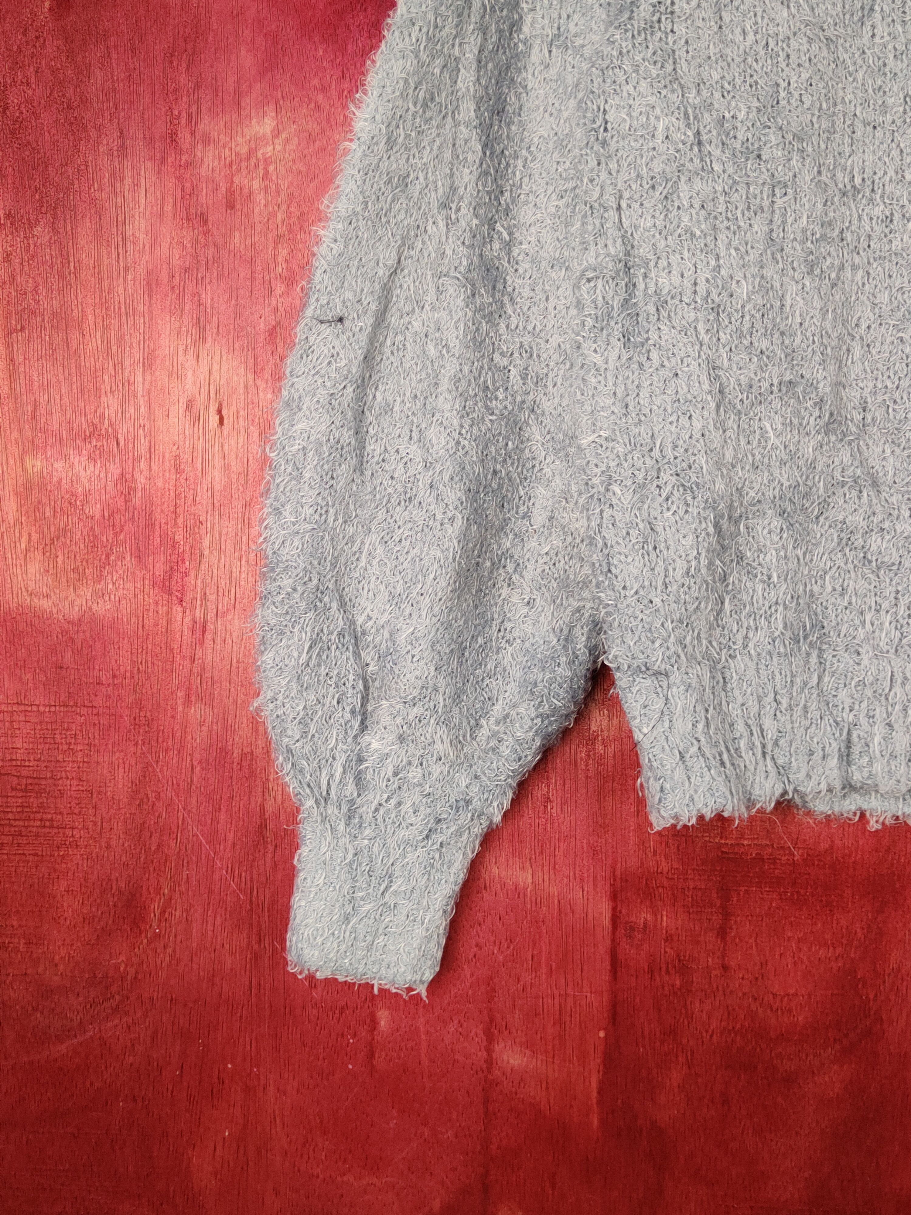 GU GU Blue Shag Shaggy Fur Mohair Knitwear #S2061 Size M / US 6-8 / IT 42-44 - 4 Thumbnail