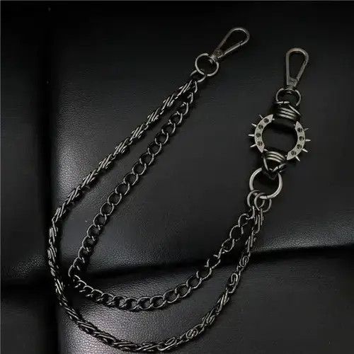 Jewelry 2 Layer Waist Punk Wallet Chain in Silver, Men's