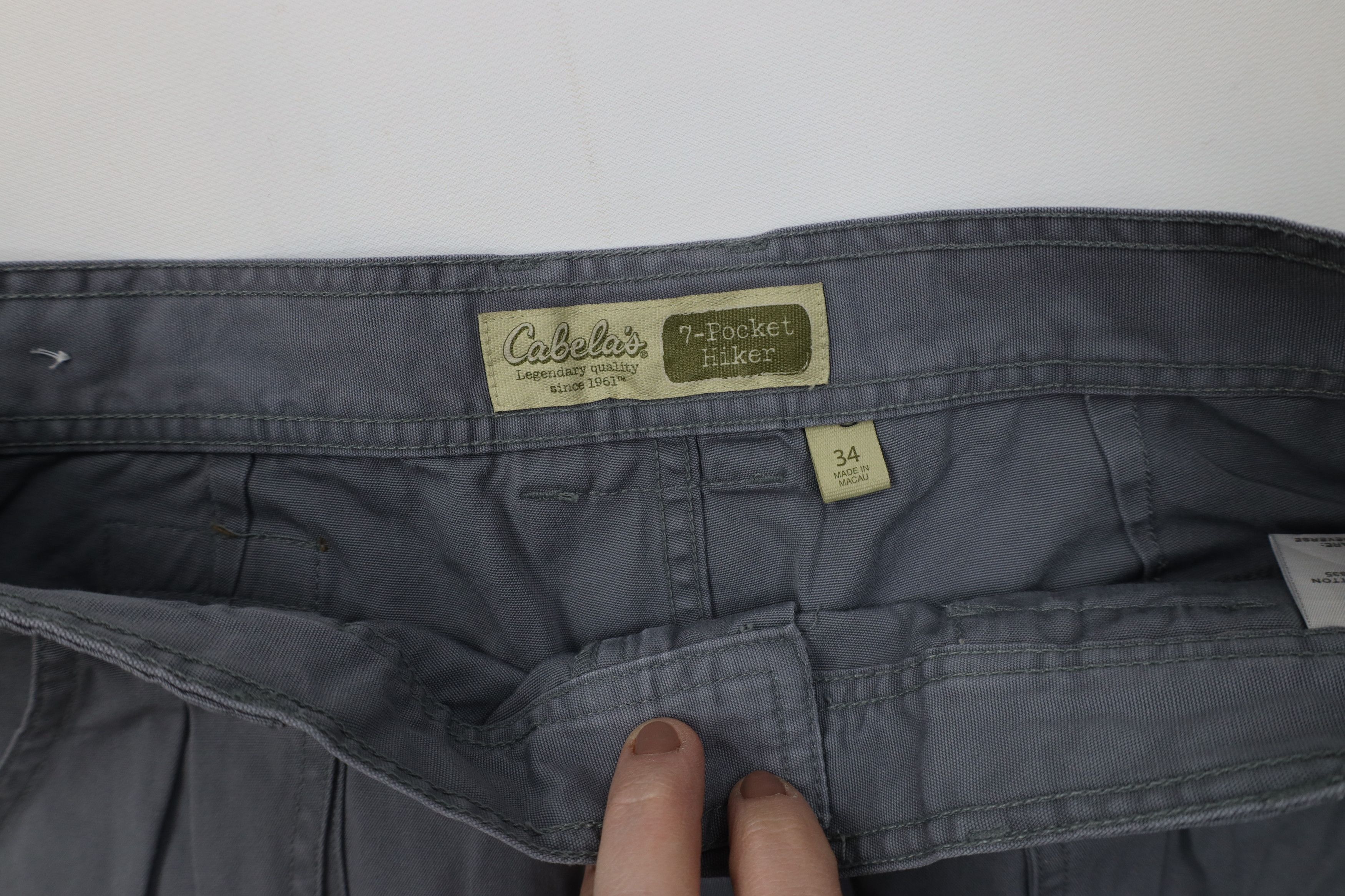 Cabelas Vintage Cabelas Above Knee 7 Pocket Cargo Trail Shorts Gray Size US 34 / EU 50 - 6 Thumbnail