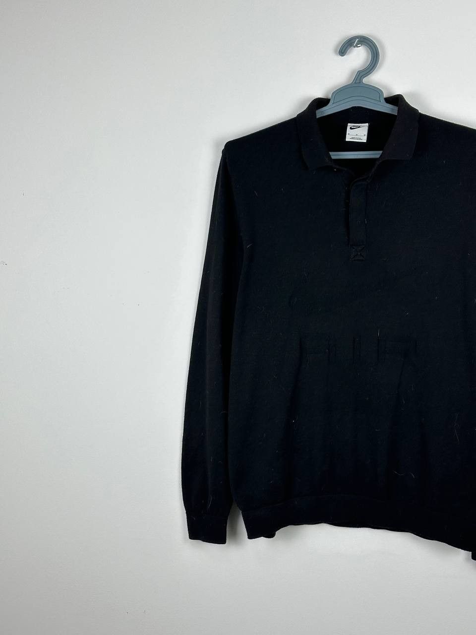 Nike × Vintage Drill Y2K Nike AIR Wool Big Logo Rugby Polo Sweater Size US M / EU 48-50 / 2 - 3 Thumbnail