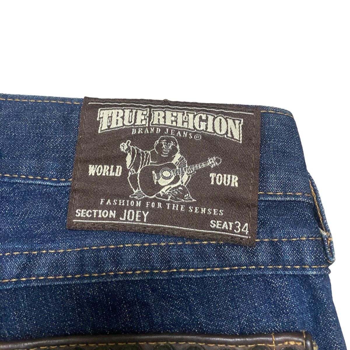 True Religion Vintage True Religion Joey Leather Flap Denim Flare Jeans Size US 31 - 13 Thumbnail