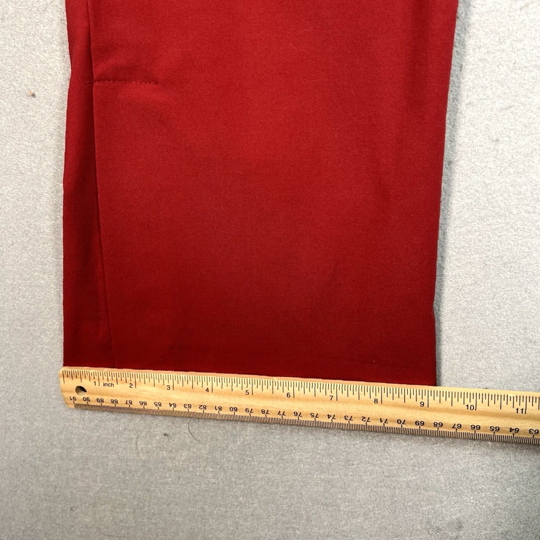 Zara Zara Pants Womens Small Maroon Red Straight Leg Ankle Slit Size 32" / US 10 / IT 46 - 6 Thumbnail