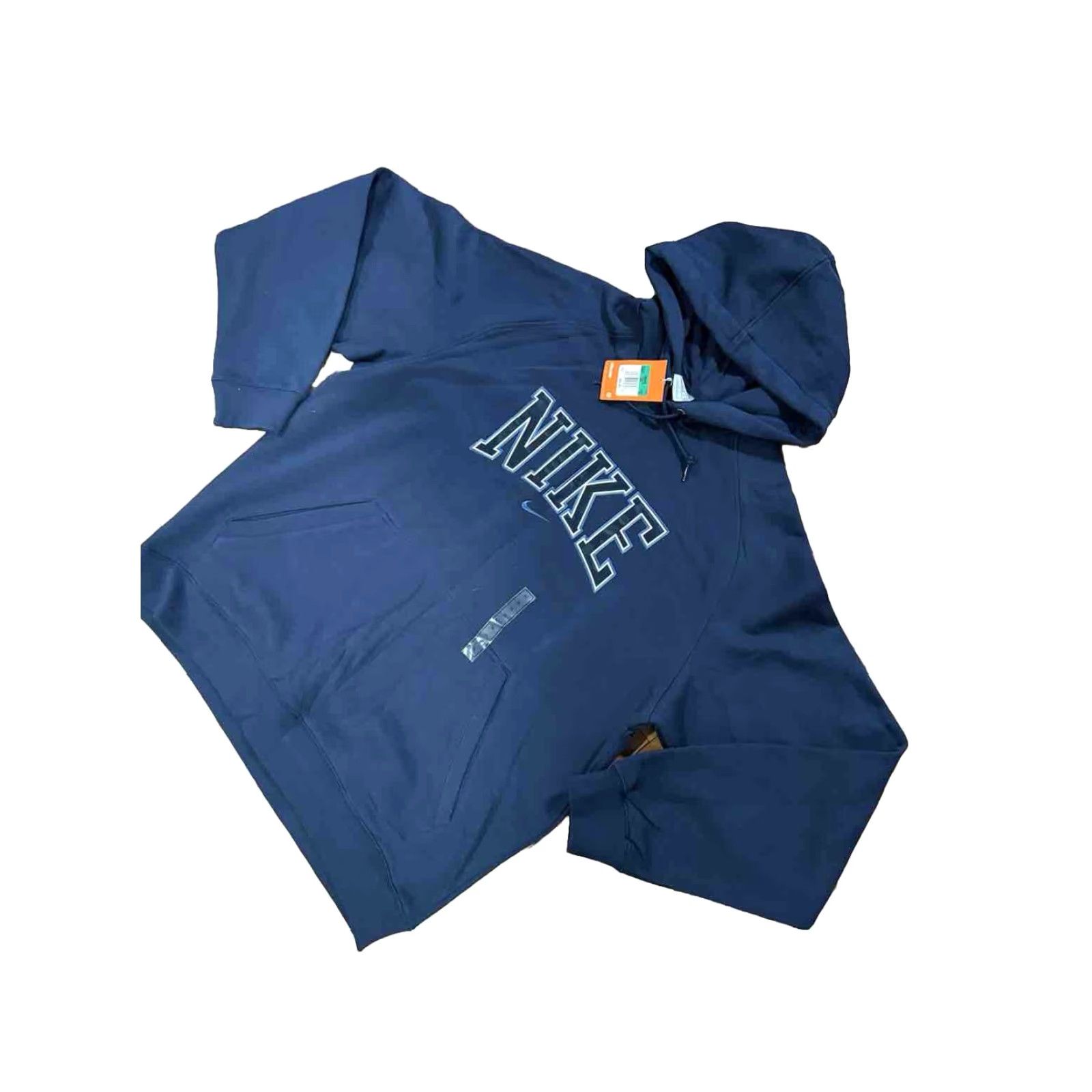 Nike VINTAGE Nike Spellout Logo Pullover Hoodie Mens XL Navy Blue Deadstock 2007 Size US XL / EU 56 / 4 - 4 Thumbnail