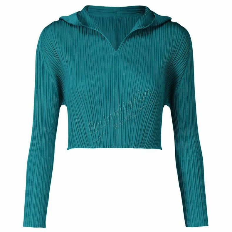 Issey Miyake Issey Miyake Blue pleated hoodie Size XS / US 0-2 / IT 36-38 - 2 Thumbnail