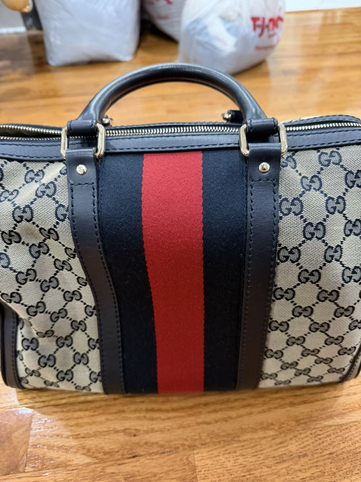 Gucci Gucci GG Canvas Boston Navy Medium Size ONE SIZE - 8 Thumbnail
