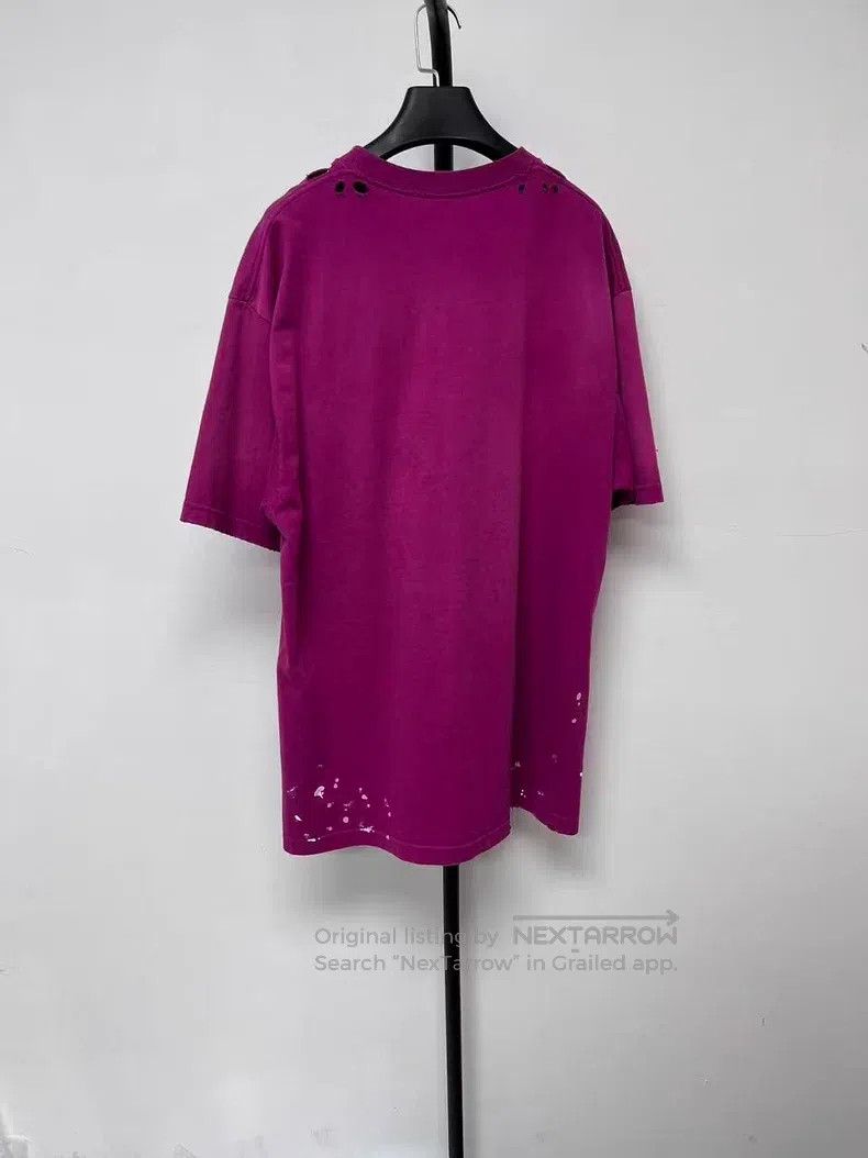 Balenciaga Solid Color Washed Distressed Logo Letter Print