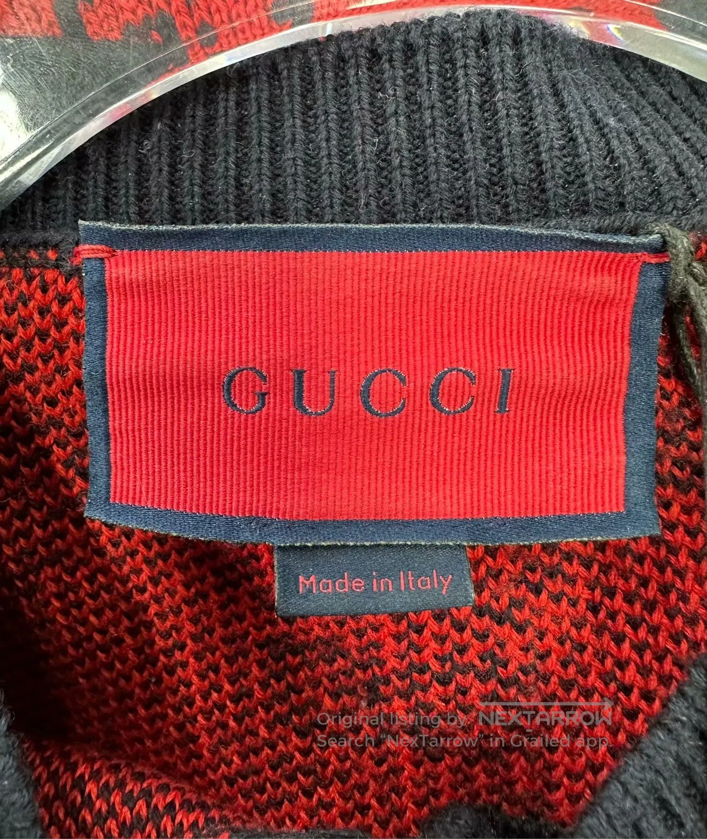 Gucci Guicci Red Double G Printed Logo Knit Cardigan| Size US XS / EU 42 / 0 - 4 Thumbnail