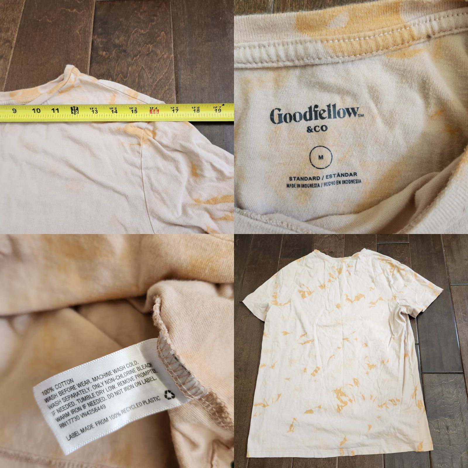 Vintage Goodfellow & Co T-Shirt Short Sleeve Crew Neck Orange Pink Tie-Dye Regular M Men Size US M / EU 48-50 / 2 - 9 Thumbnail