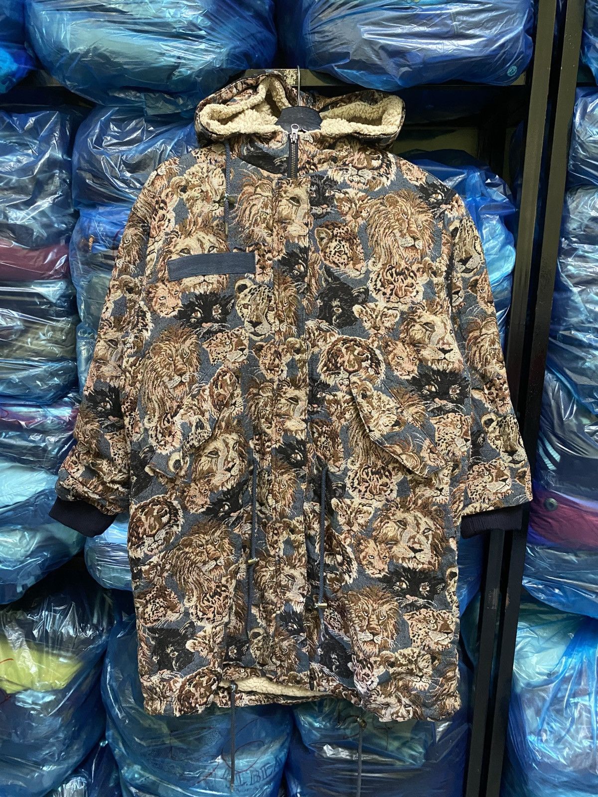 Other Animal Print Tapestry Parka Jacket Bold Lion Jungle Pattern Size US S / EU 44-46 / 1 - 1 Thumbnail