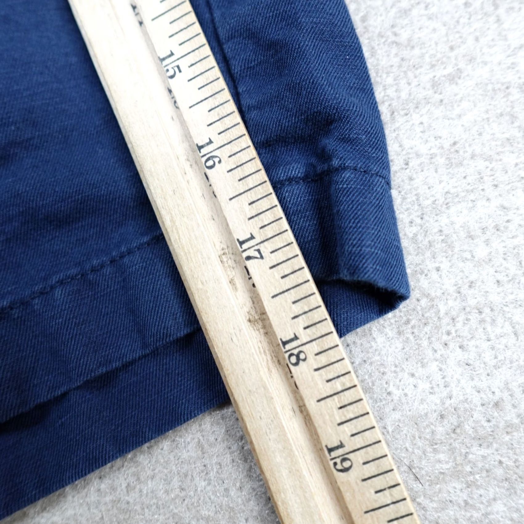 Vintage Jommers Mens Chino Shorts 33 Blue Solid Linen Blend Casual Baird McNutt Size US 32 / EU 48 - 3 Thumbnail