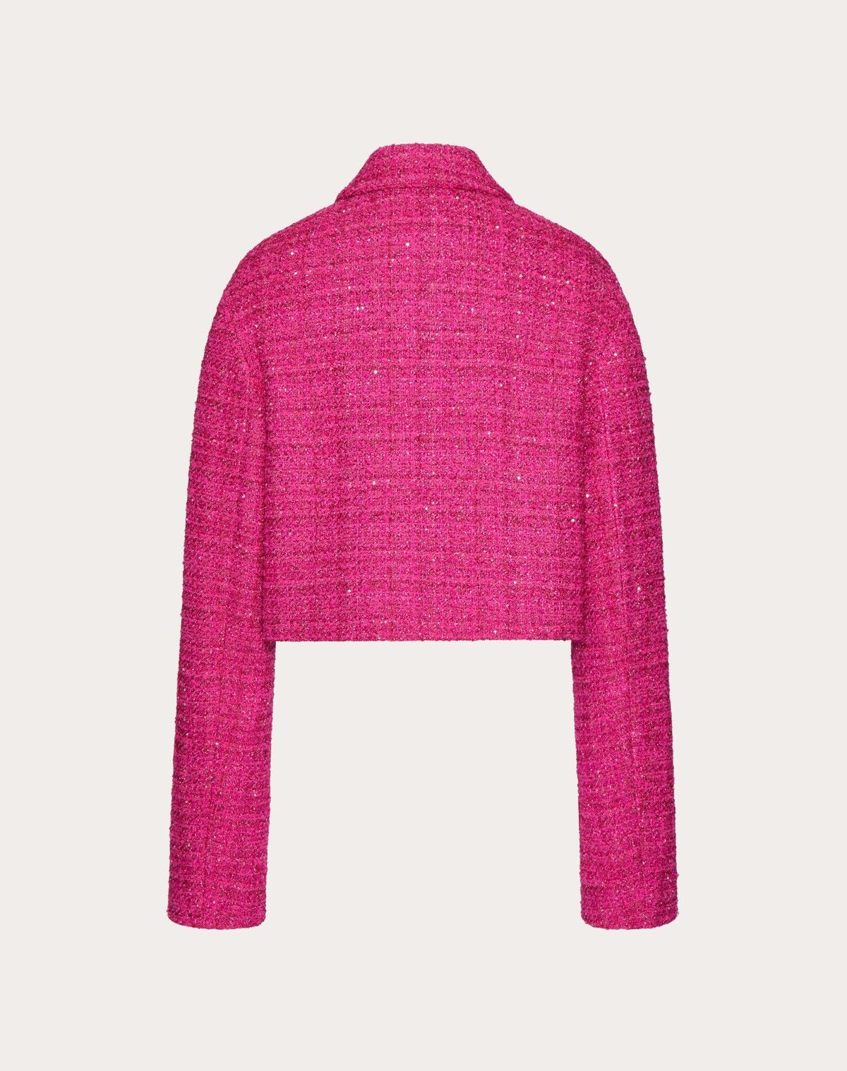 Valentino o1s1wg110525 Glaze Tweed Light Jacket in Pink Size M / US 6-8 / IT 42-44 - 2 Thumbnail