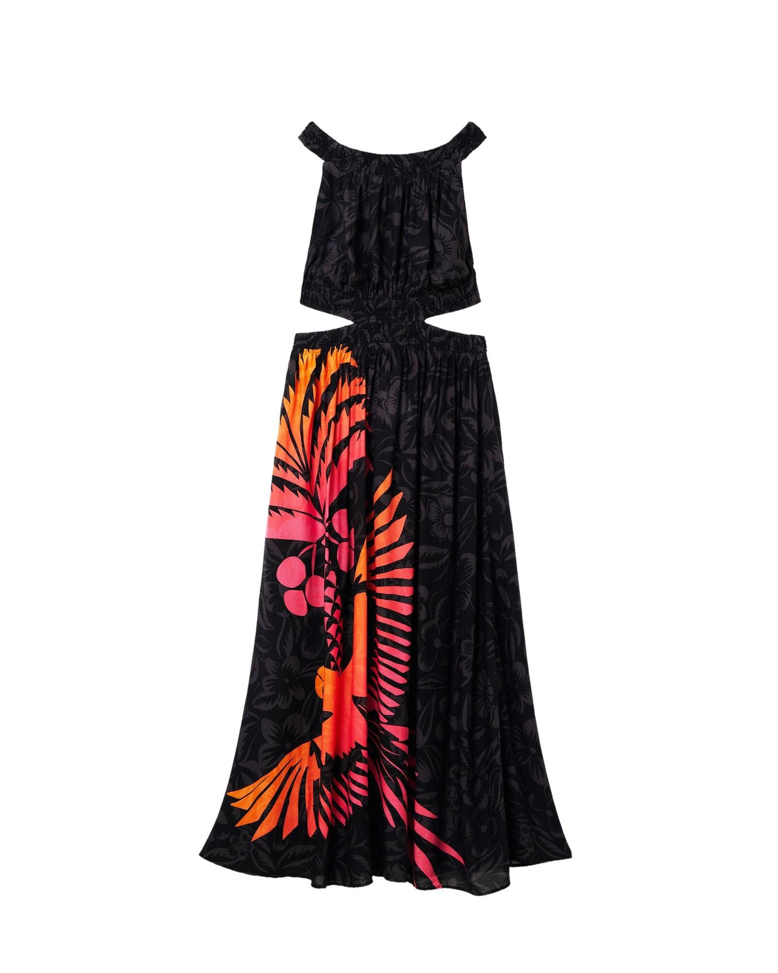 image of Desigual Printed Sleeveless Dress With Round Neck in Black, Women's (Size XL)