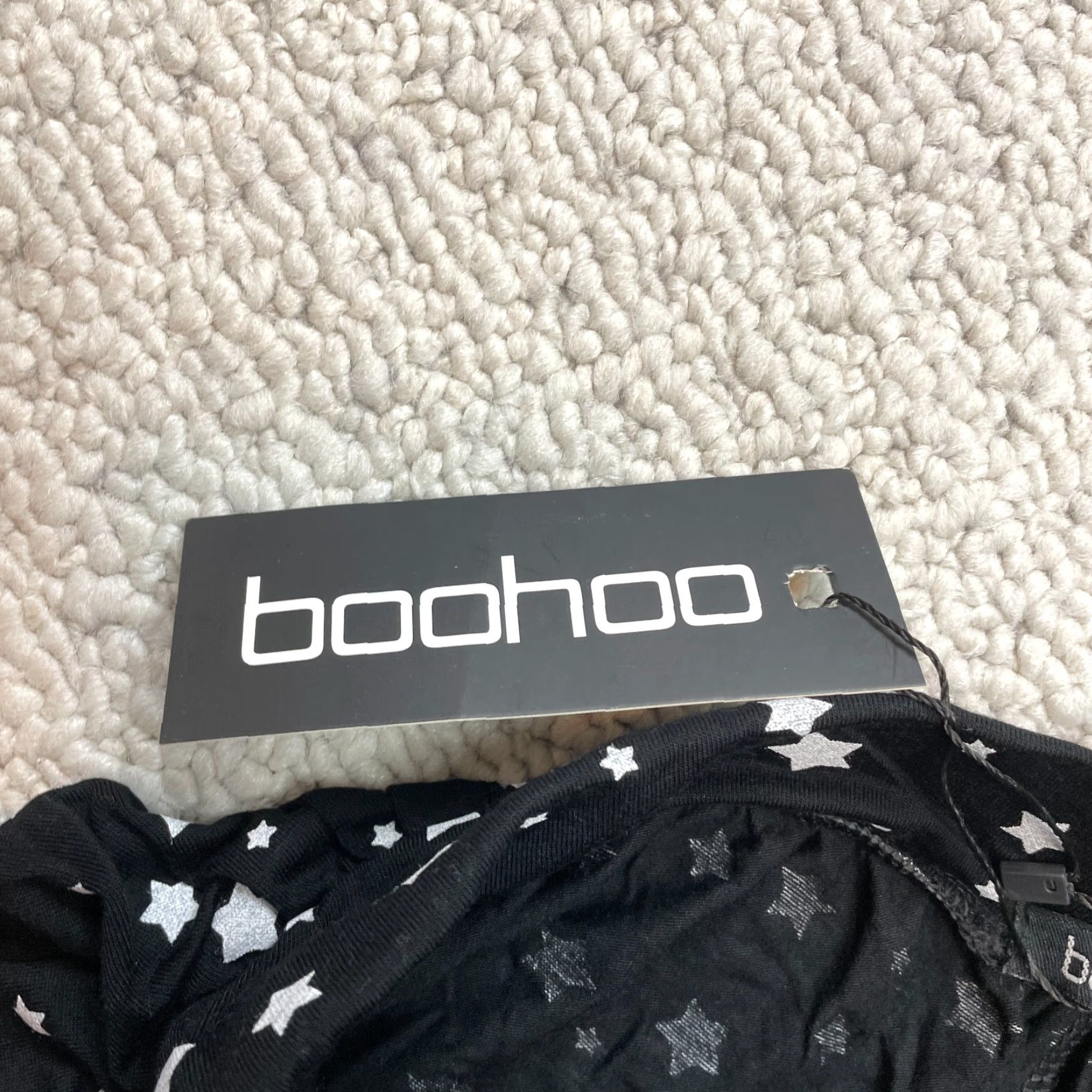 Boohoo Boohoo Star Print Flippy Sweat Shorts Womens 8 Black Lounge Sweat New NWT Size 30" / US 8 / IT 44 - 6 Thumbnail