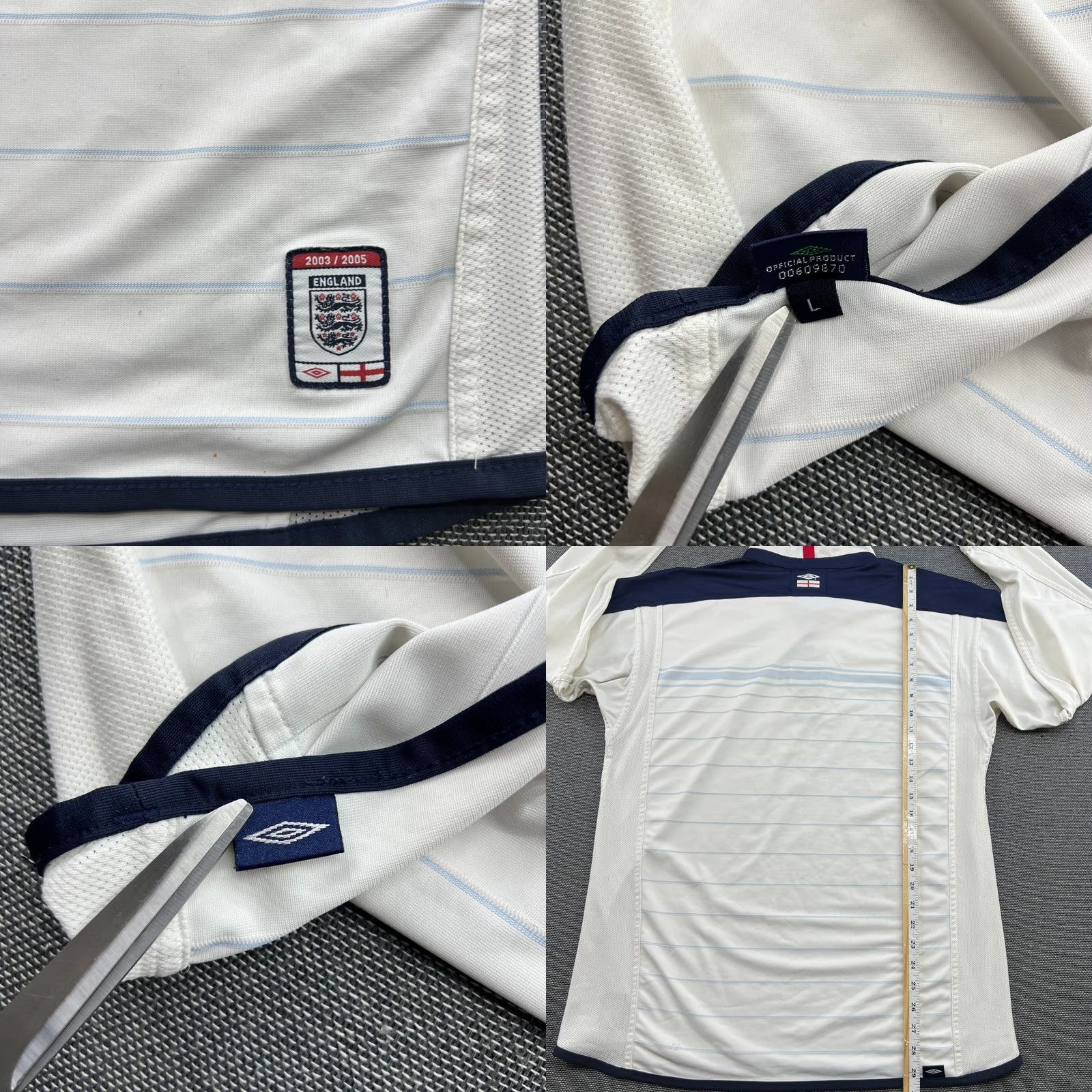 Umbro Umbro England 2003 2005 Home Football Jersey Mens Large Reversible Long Sleeves T-Shirt White Size US L / EU 52-54 / 3 - 9 Thumbnail