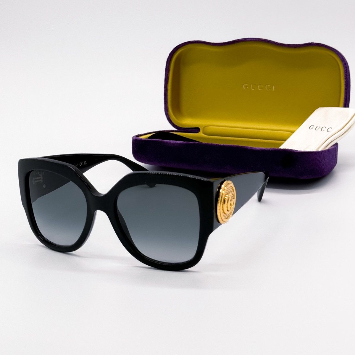 NEW GUCCI GG1407S 001 BLACK GREY WOMEN OVERSIZED SUNGLASSES