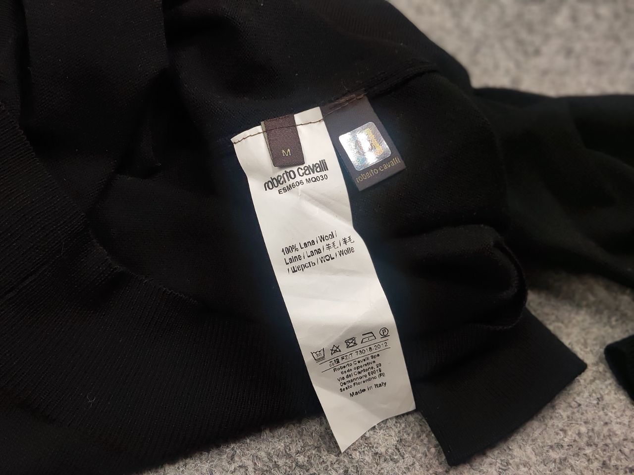 Roberto Cavalli Roberto Cavalli Lana Wool Classic Logo Black Light Sweater Size US M / EU 48-50 / 2 - 16 Thumbnail