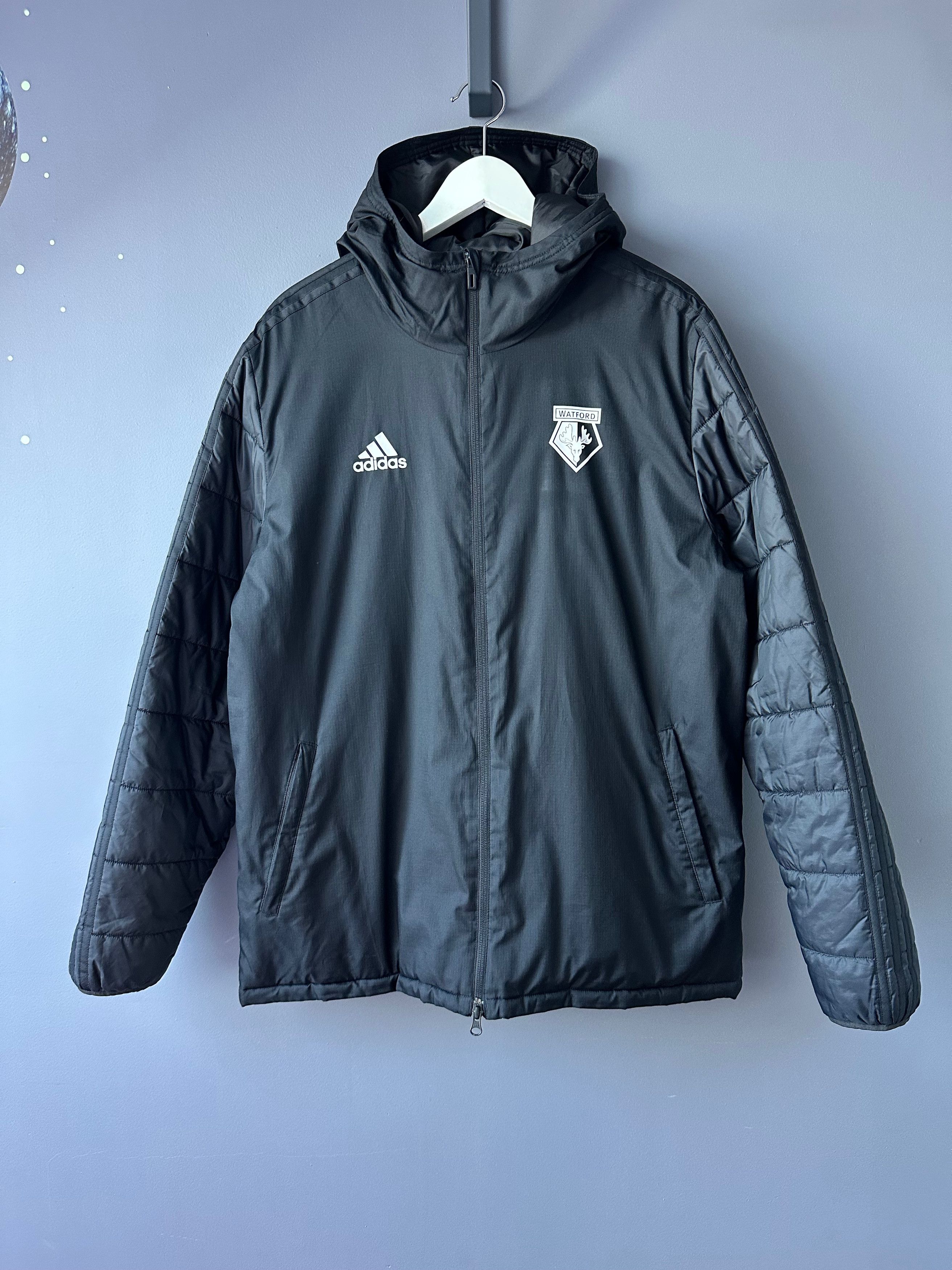 Adidas 2018 Adidas Watford Hooded Winter Jacket Padded Size US L / EU 52-54 / 3 - 1 Thumbnail