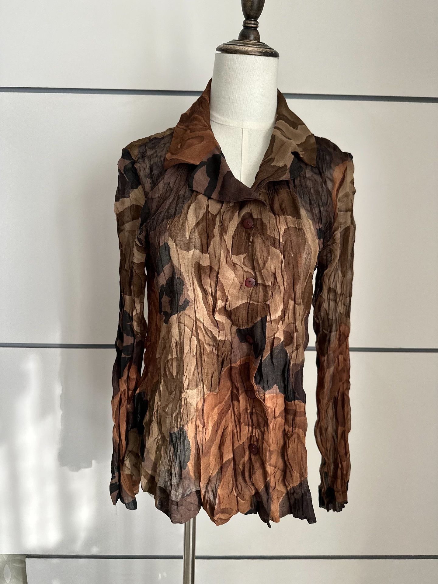 Other ISSEY MIYAKE Early-leaf cotton shirt jacket| Size L / US 10 / IT 46 - 3 Thumbnail