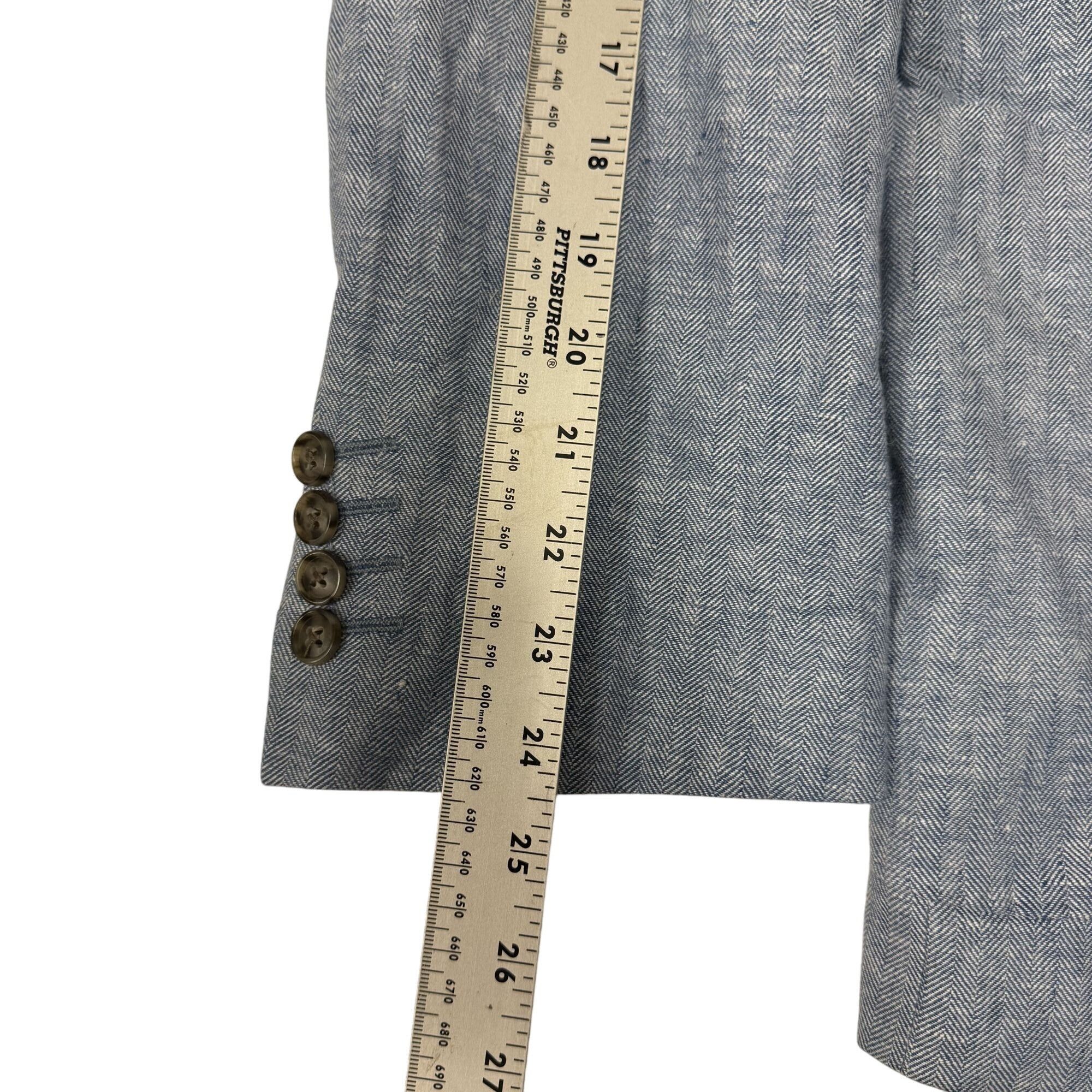 Stafford Stafford Sport Coat HERRINGBONE Linen Classic Fit Jacket Size 44R - 9 Thumbnail