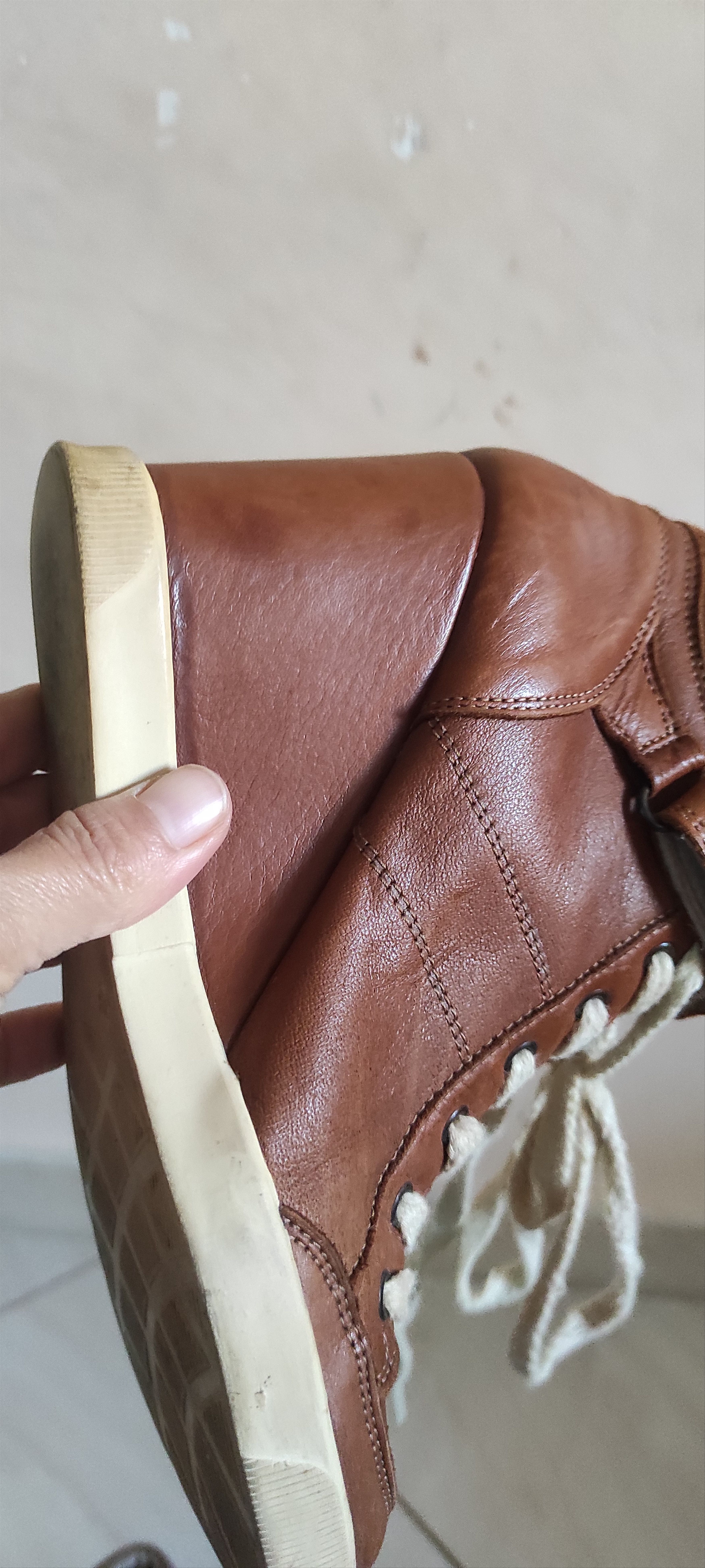 Buffalo London × Leather Buffalo London Brown leather Bull Boxer Wedge Ankle Boots Size US 7 / IT 37 - 12 Thumbnail