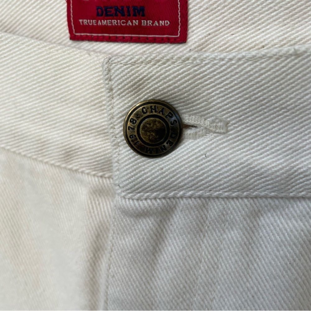 Chaps Chaps Ivory Cream Straight Leg Ankle Jeans Beaded Pocket 10 Size 32" / US 10 / IT 46 - 9 Thumbnail