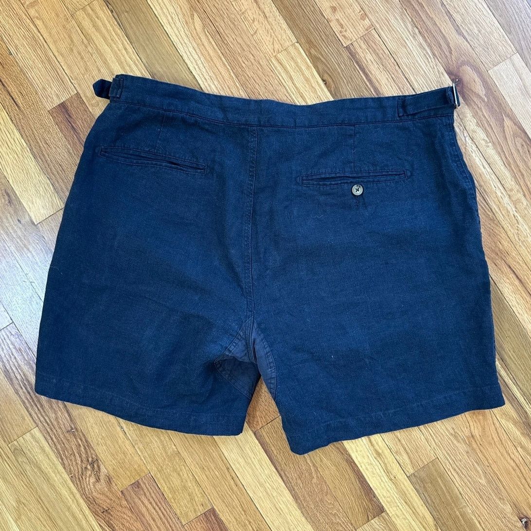 Venroy Venroy Flat Front Linen Shorts in Navy Blue Size 38 Size US 38 / EU 54 - 2 Thumbnail