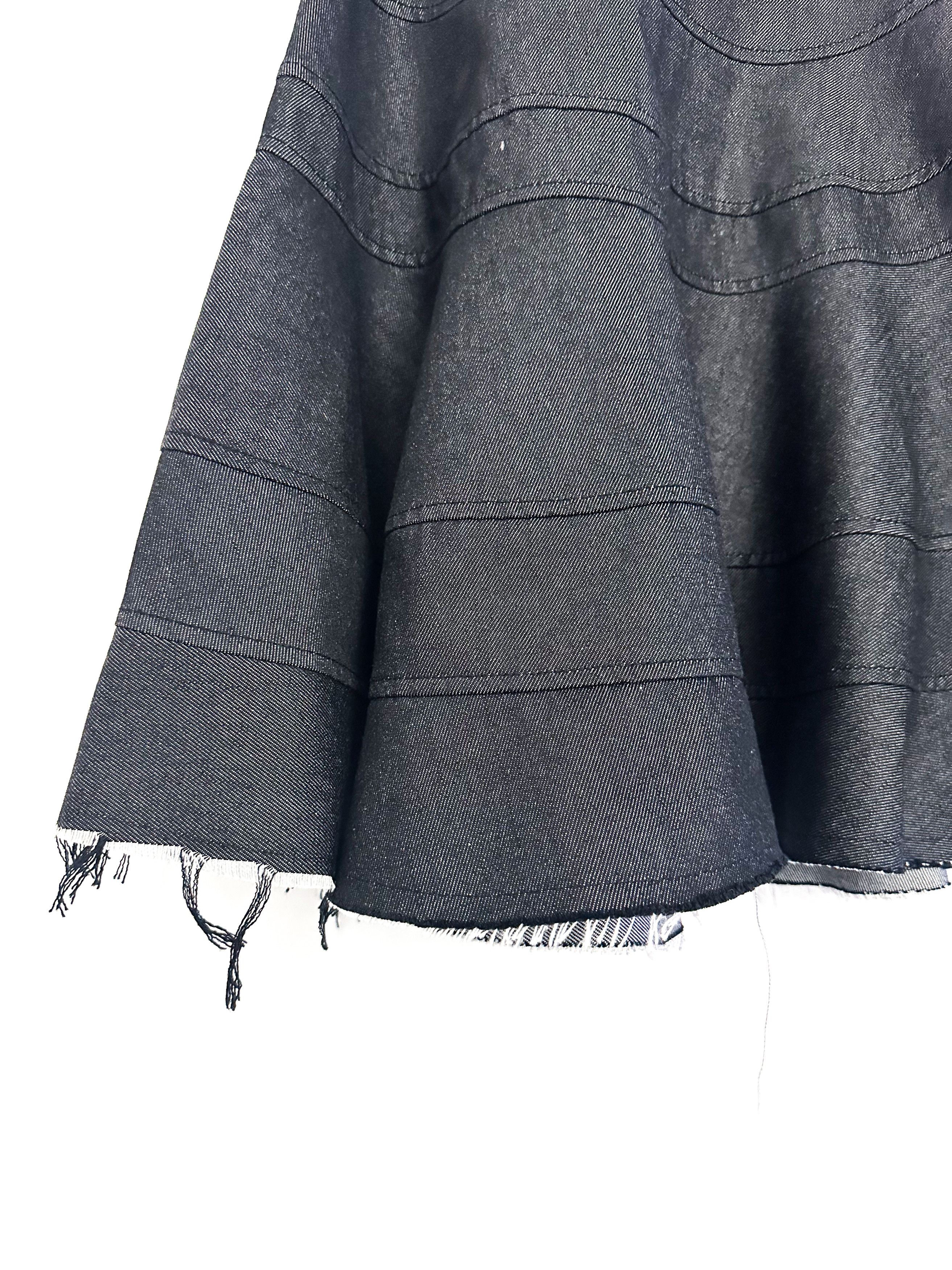 Comme des Garcons VINTAGE COMME DES GARCONS DENIM TIERED A LINE SKIRT Size 24" / US 00 / IT 34 - 4 Thumbnail